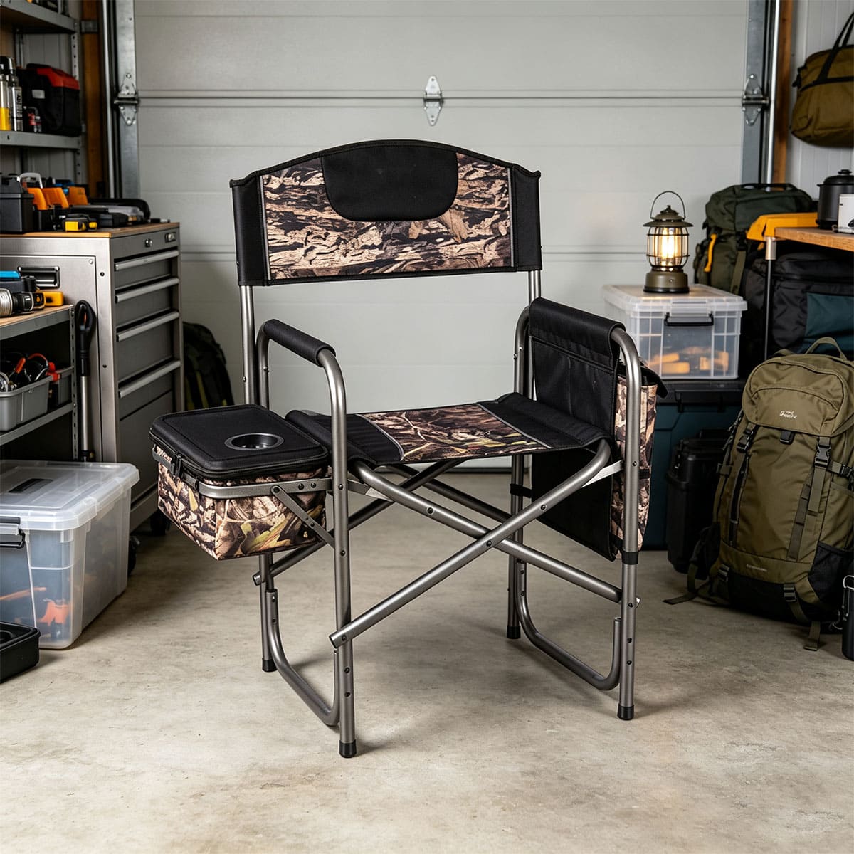 Camouflage printed director chair