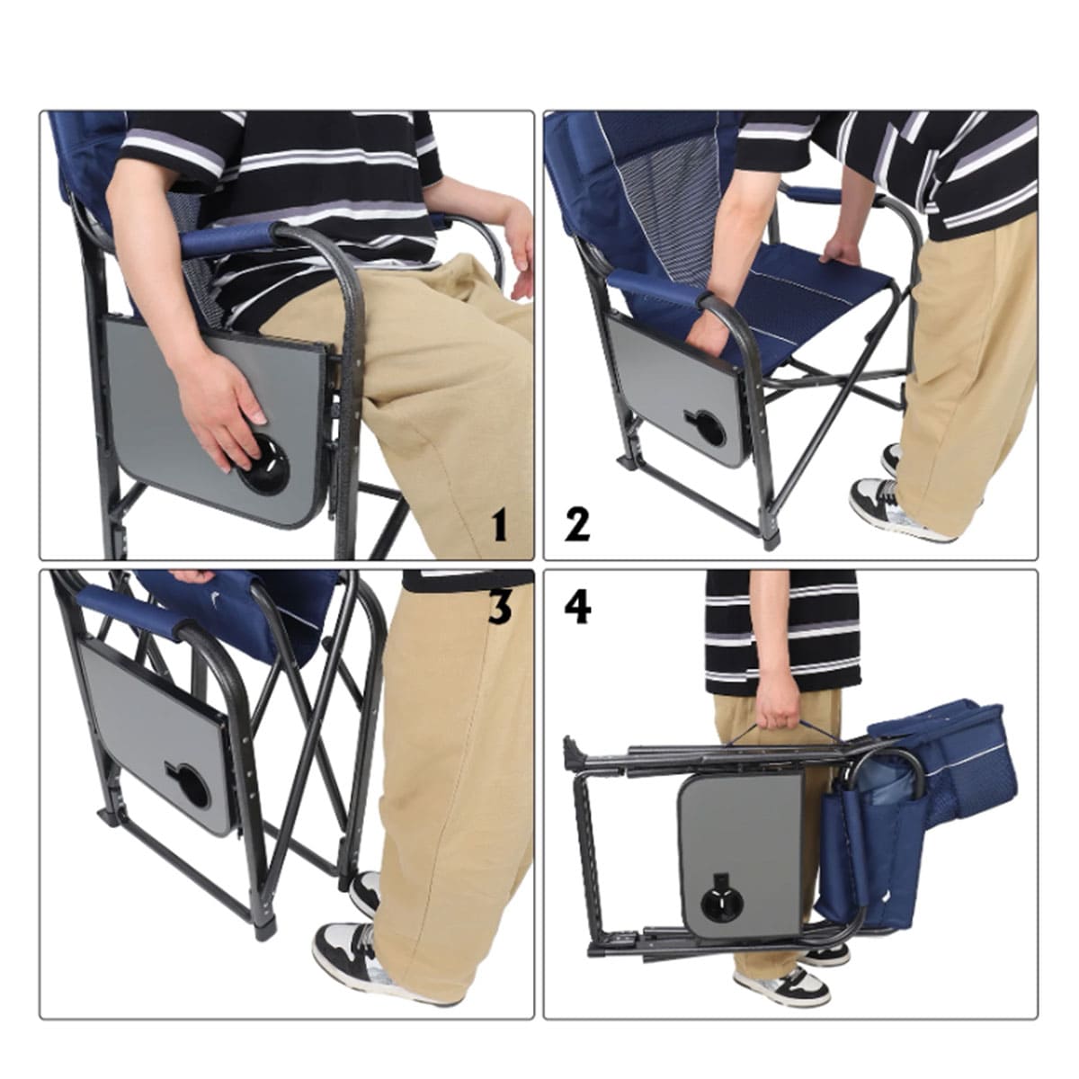 Portable director chair for outdoor camping