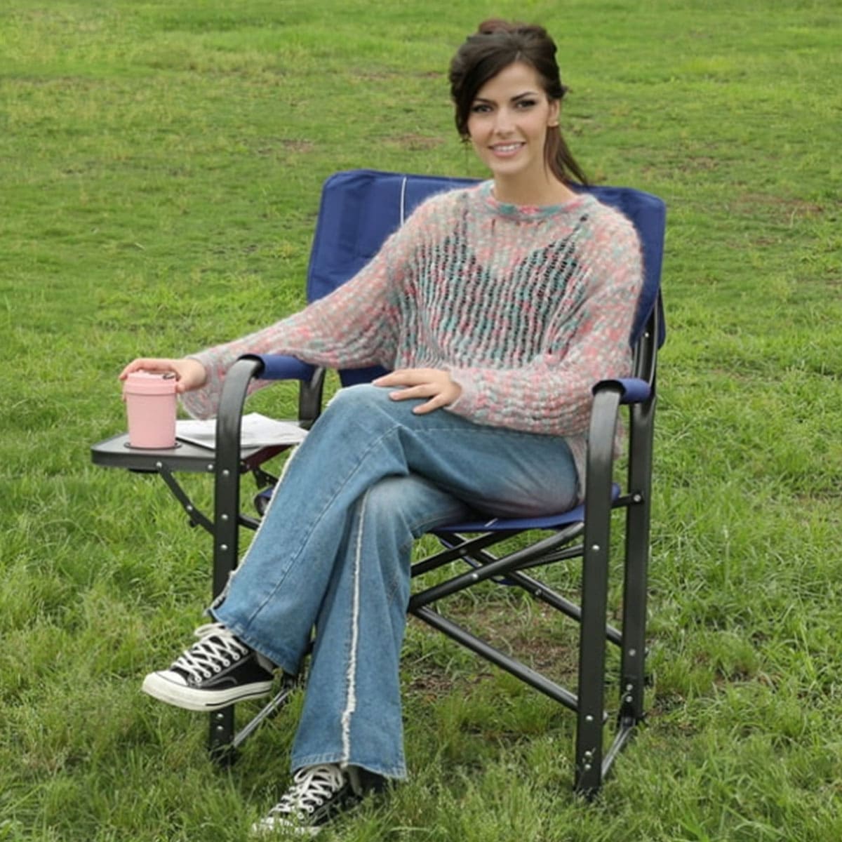 Portable director chair for outdoor camping