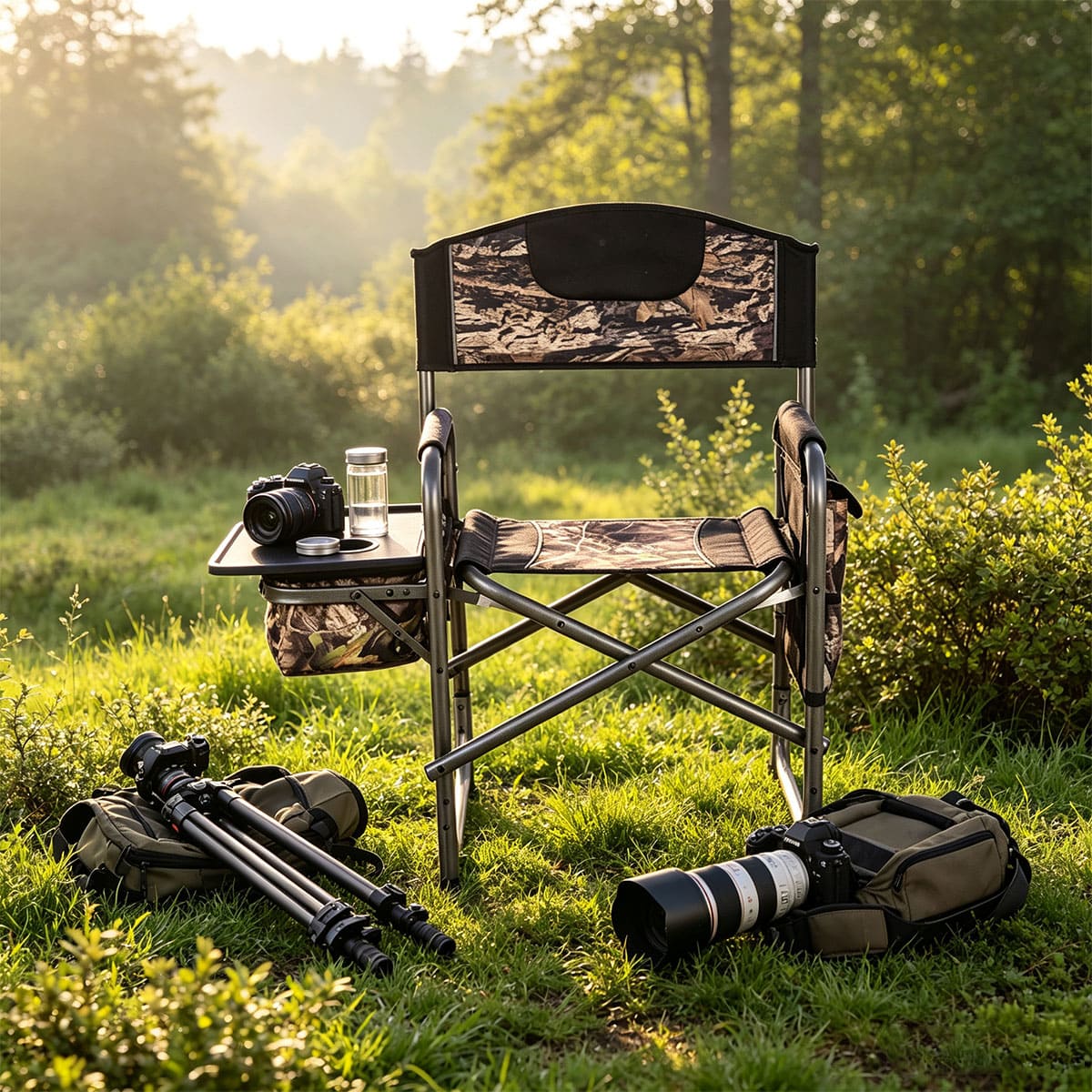 Camouflage printed director chair