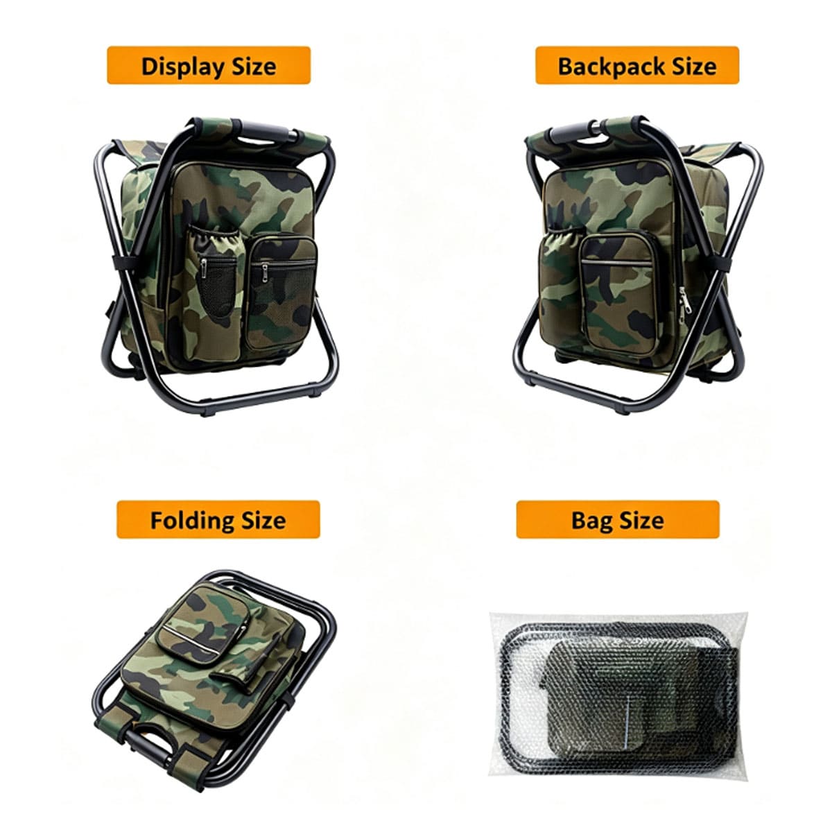 Outdoor Multi-Function Fishing Backpack Beach Stool