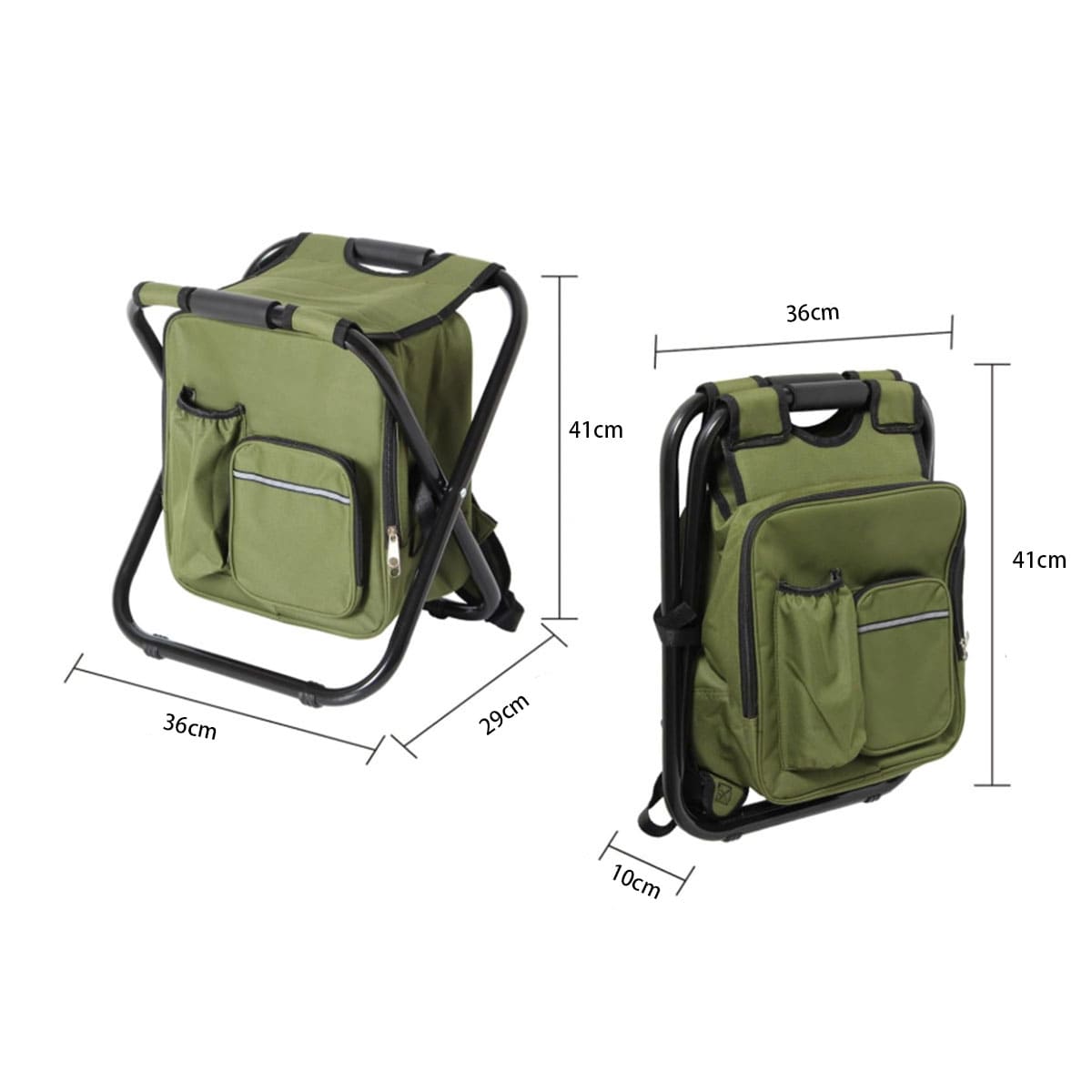 Backpack stool can be folded.