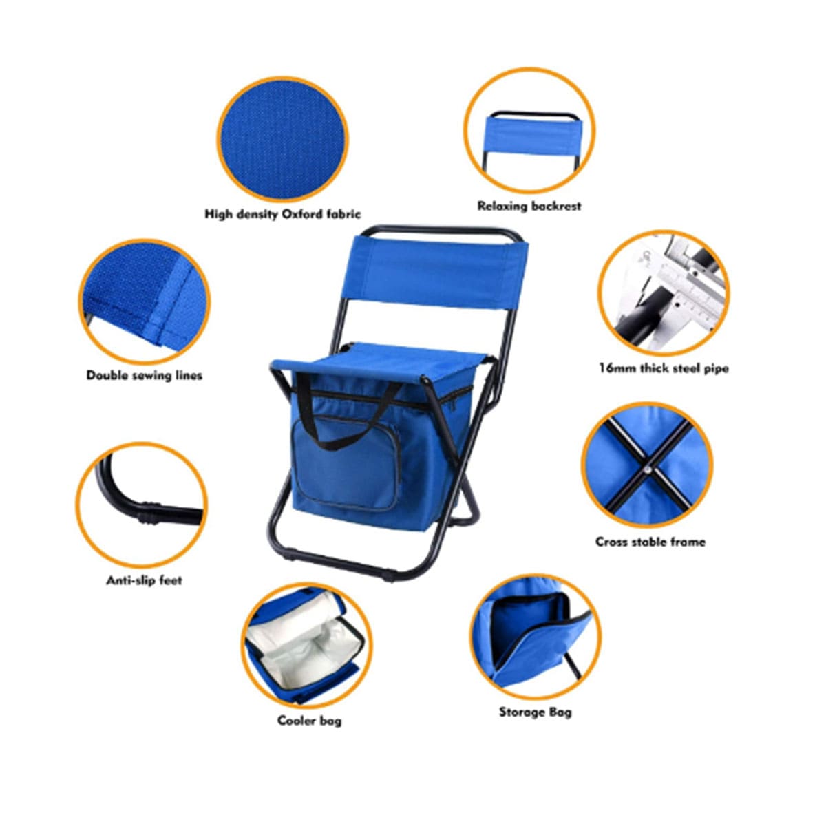 Portable outdoor folding ice pack chair