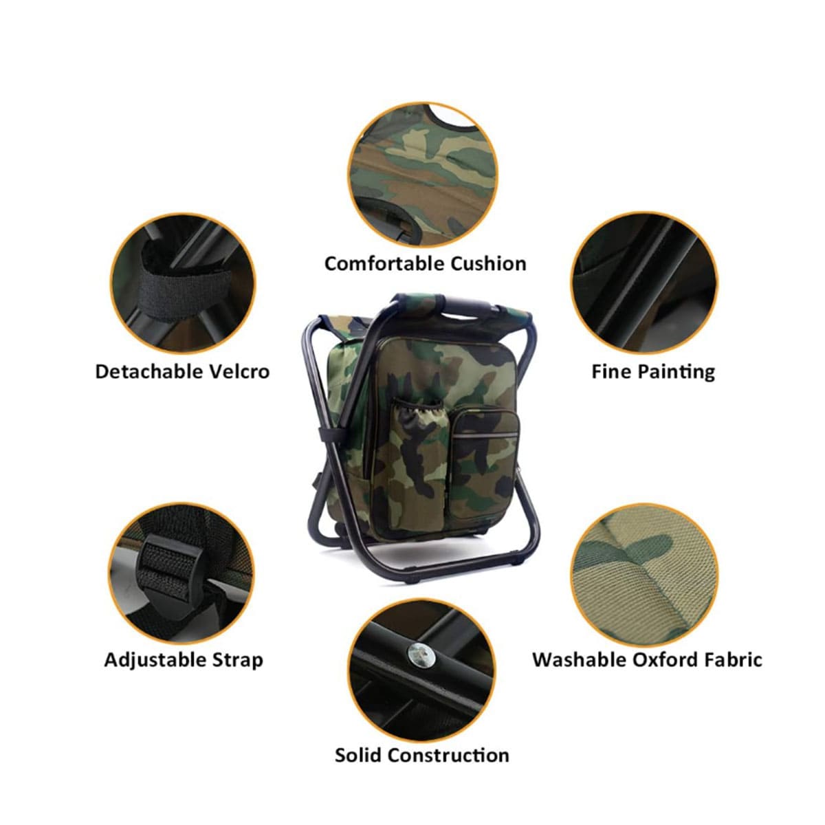 Outdoor Multi-Function Fishing Backpack Beach Stool