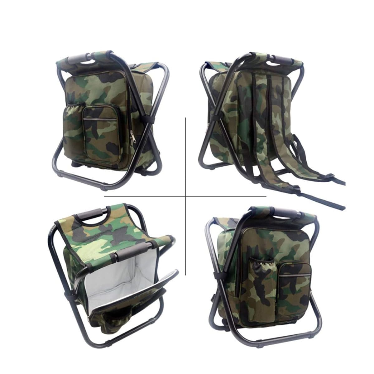 Outdoor Multi-Function Fishing Backpack Beach Stool