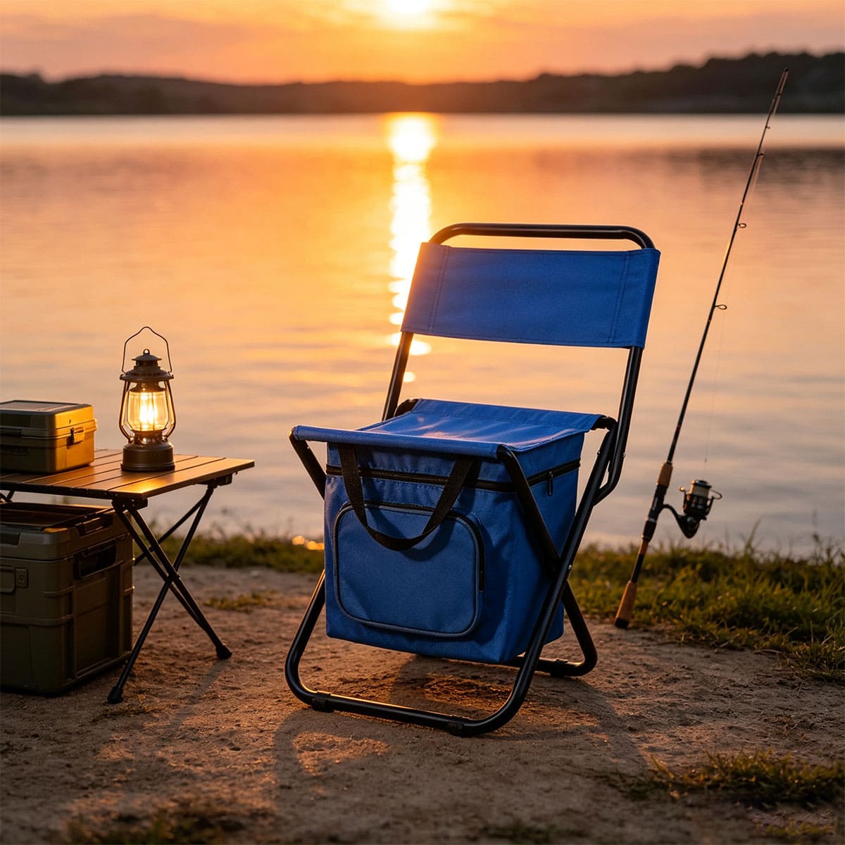 Portable outdoor folding ice pack chair