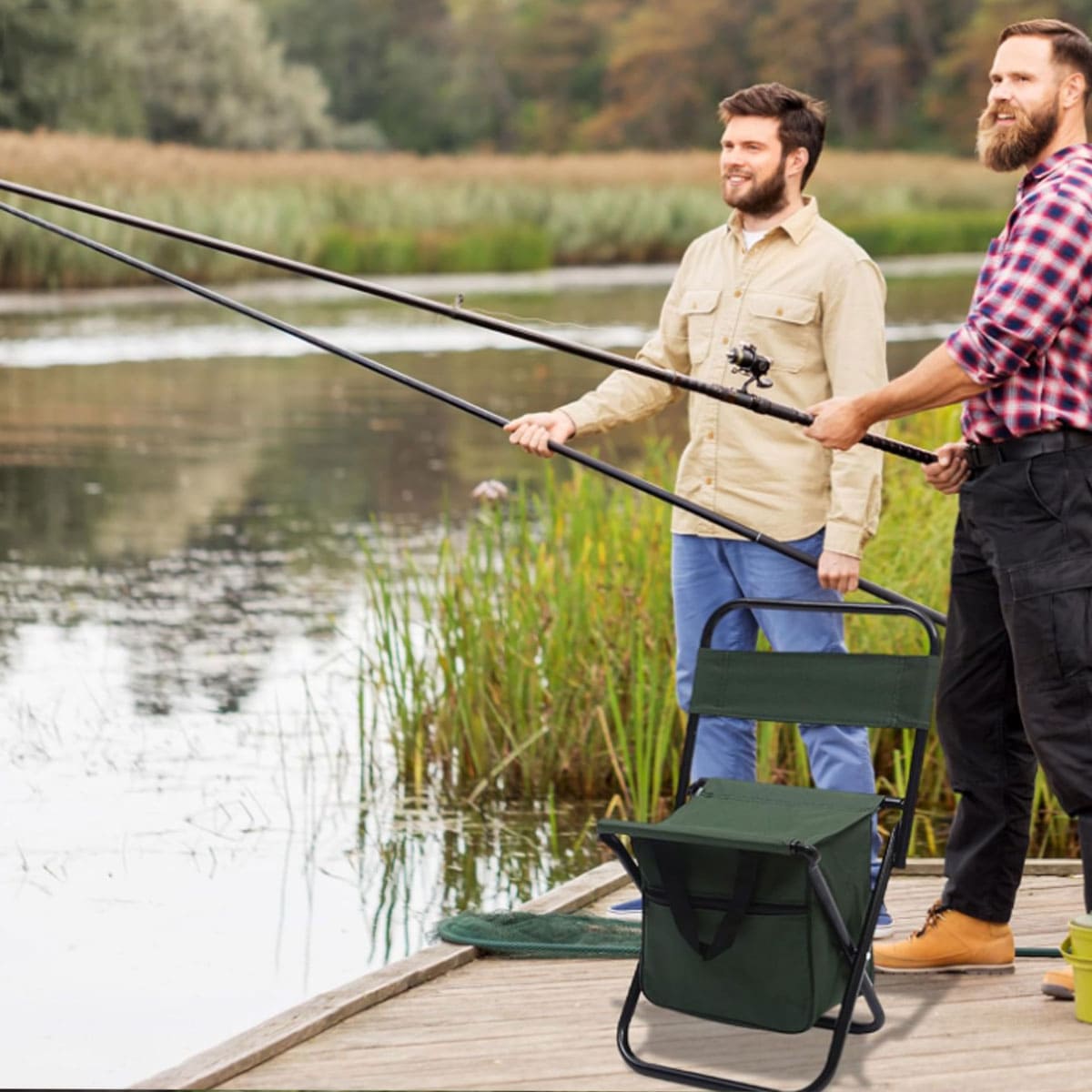 Camping Stool with Storage Pocket Bag