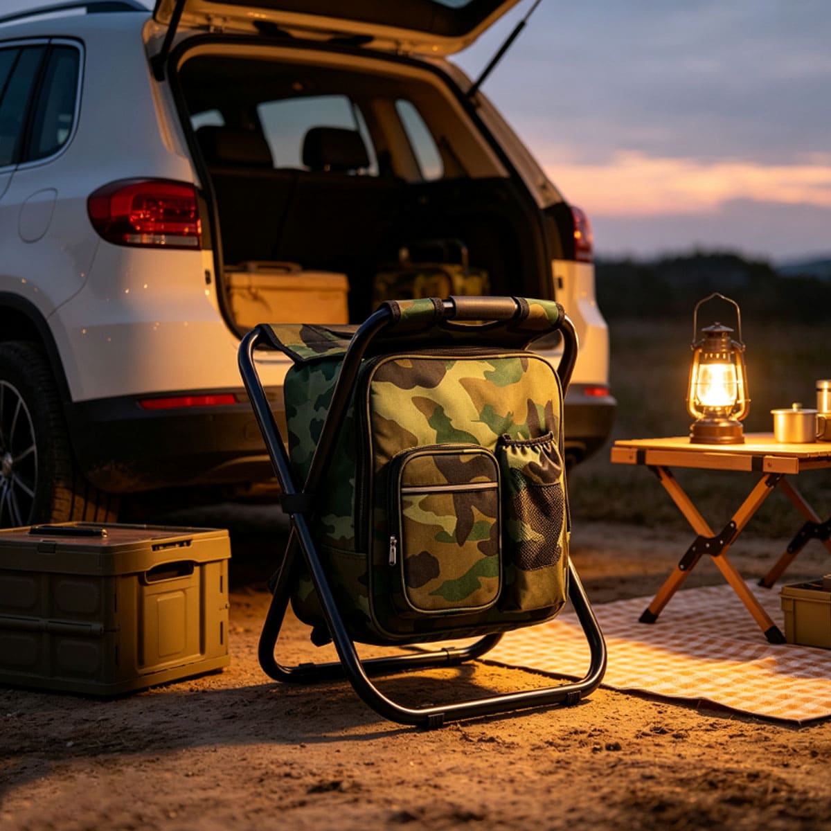 Outdoor Multi-Function Fishing Backpack Beach Stool
