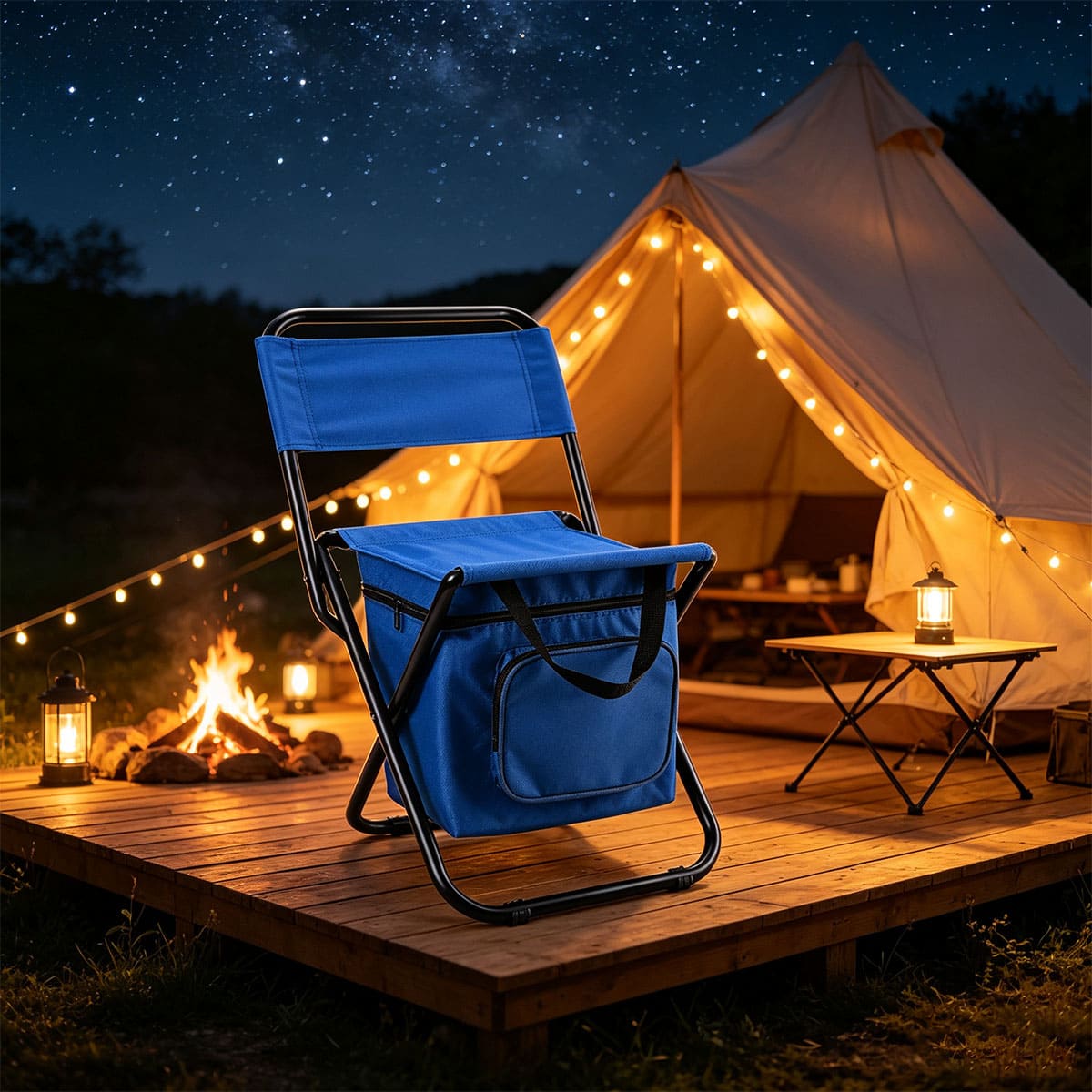 Portable outdoor folding ice pack chair