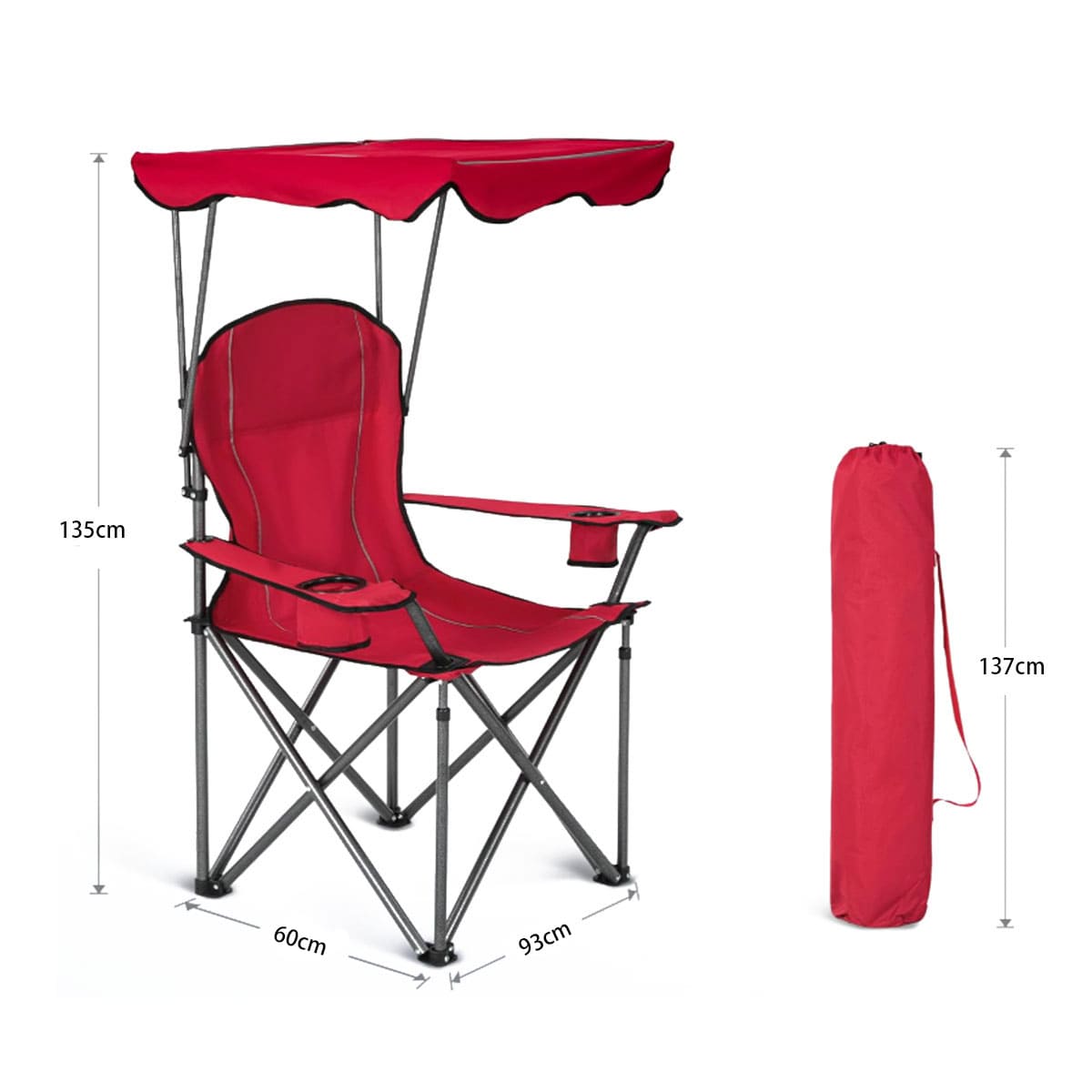 Camping chair with sunshade