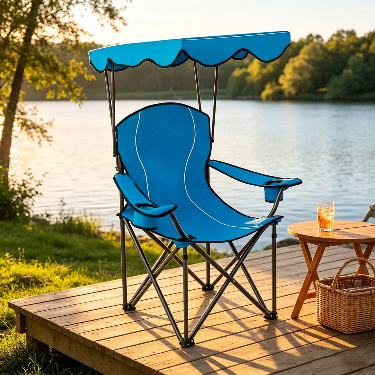 Folding chair with adjustable sunshade cover
