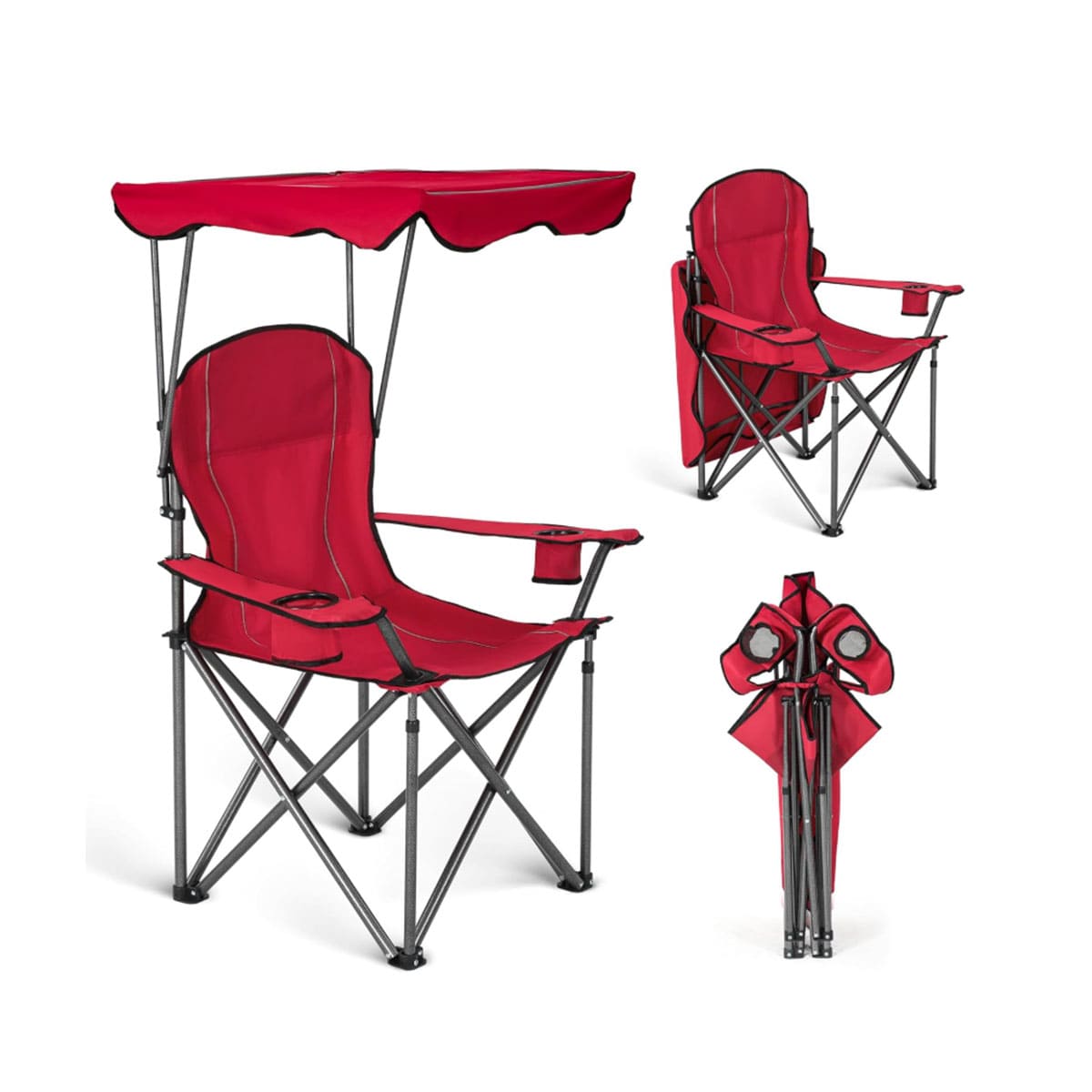 Camping chair with sunshade