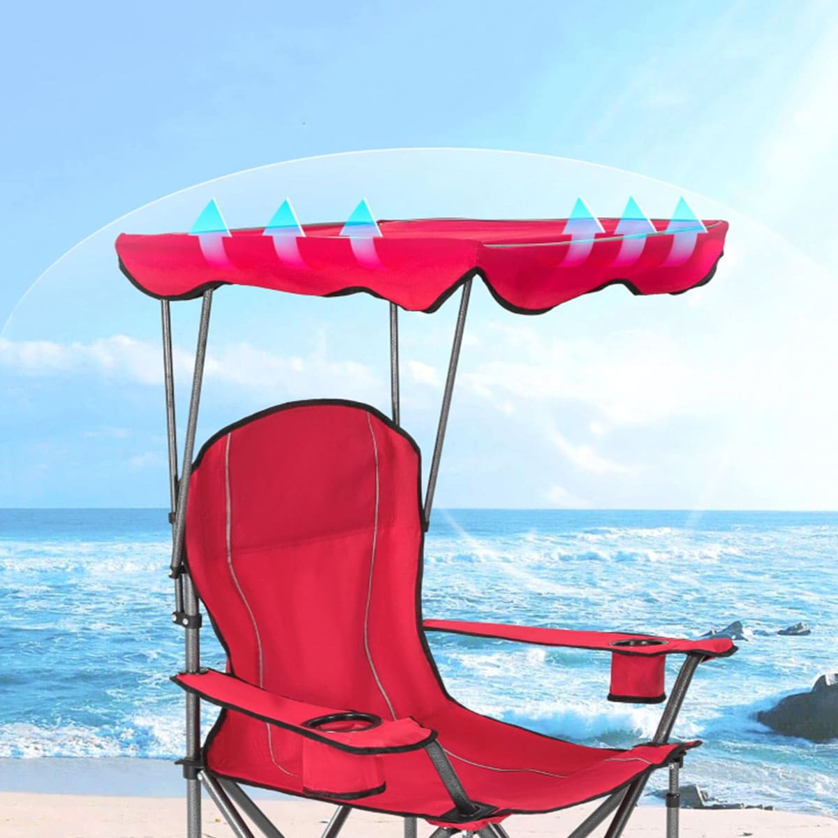 Camping chair with sunshade