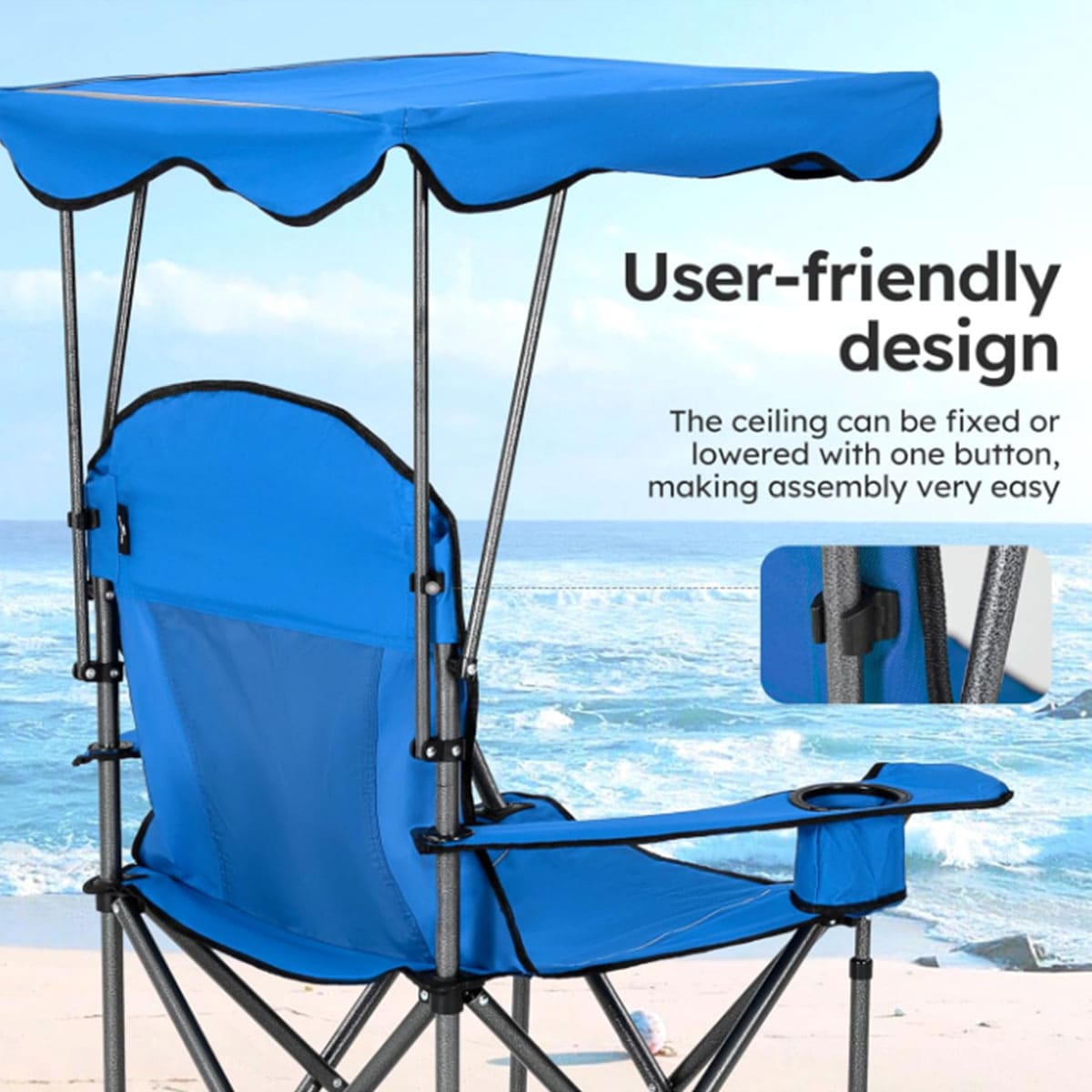Folding chair with adjustable sunshade cover