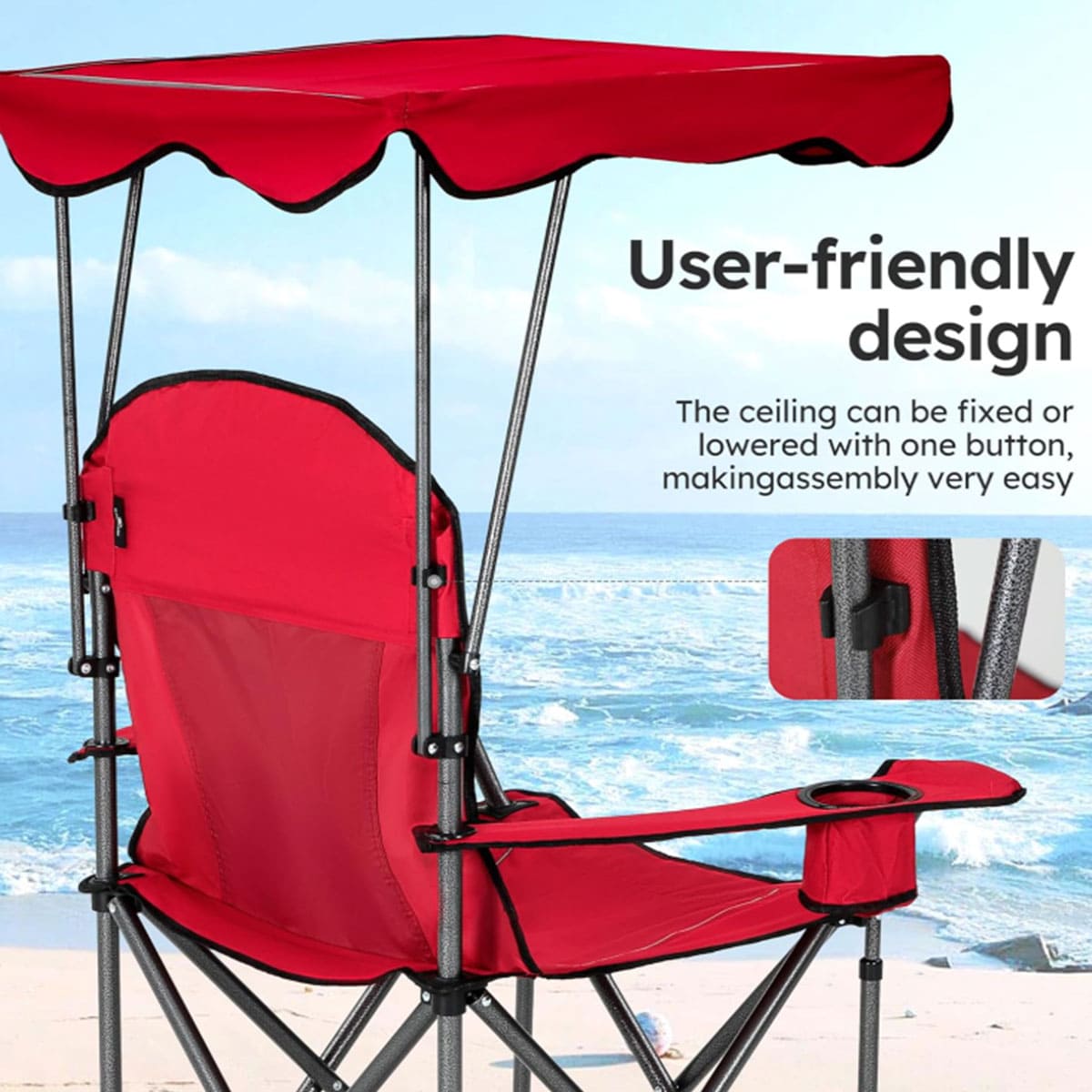 Camping chair with sunshade
