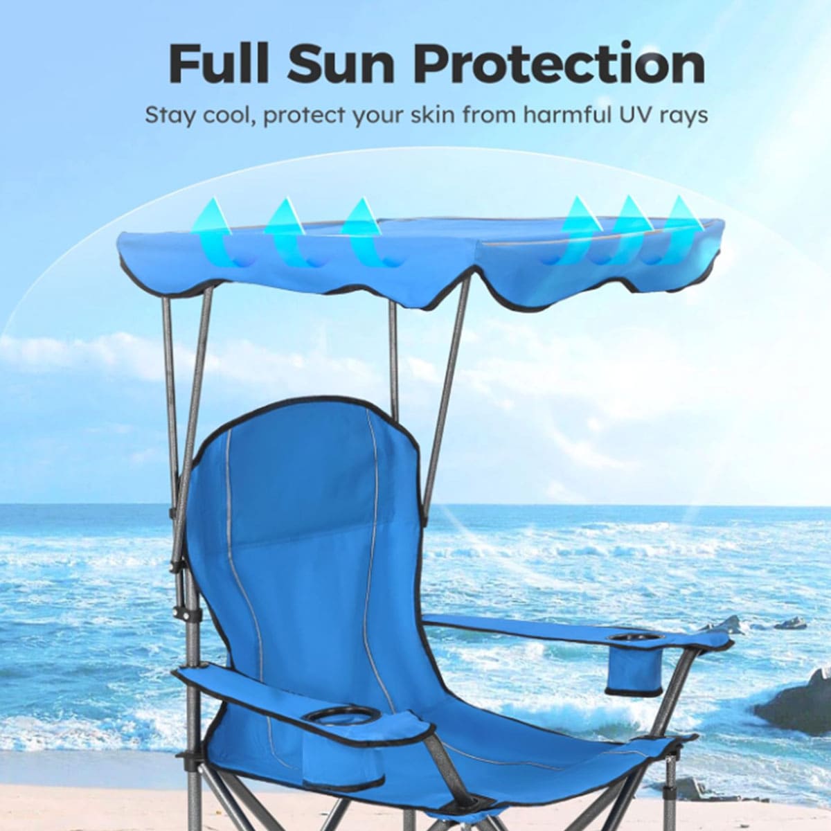Folding chair with adjustable sunshade cover