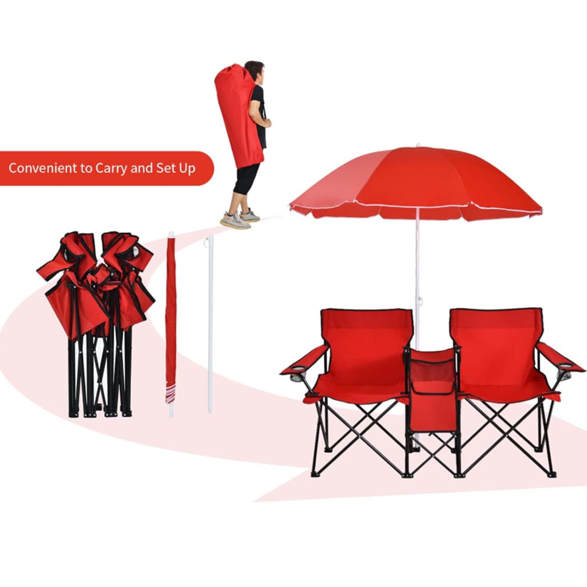 Folding Camping Chair with Sunshade