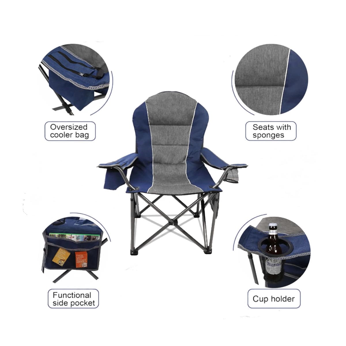 Heavy lawn chair with cup holder