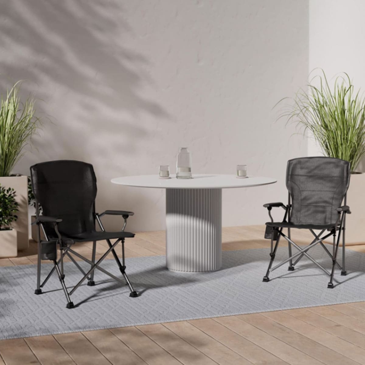 Round handle walking folding chair