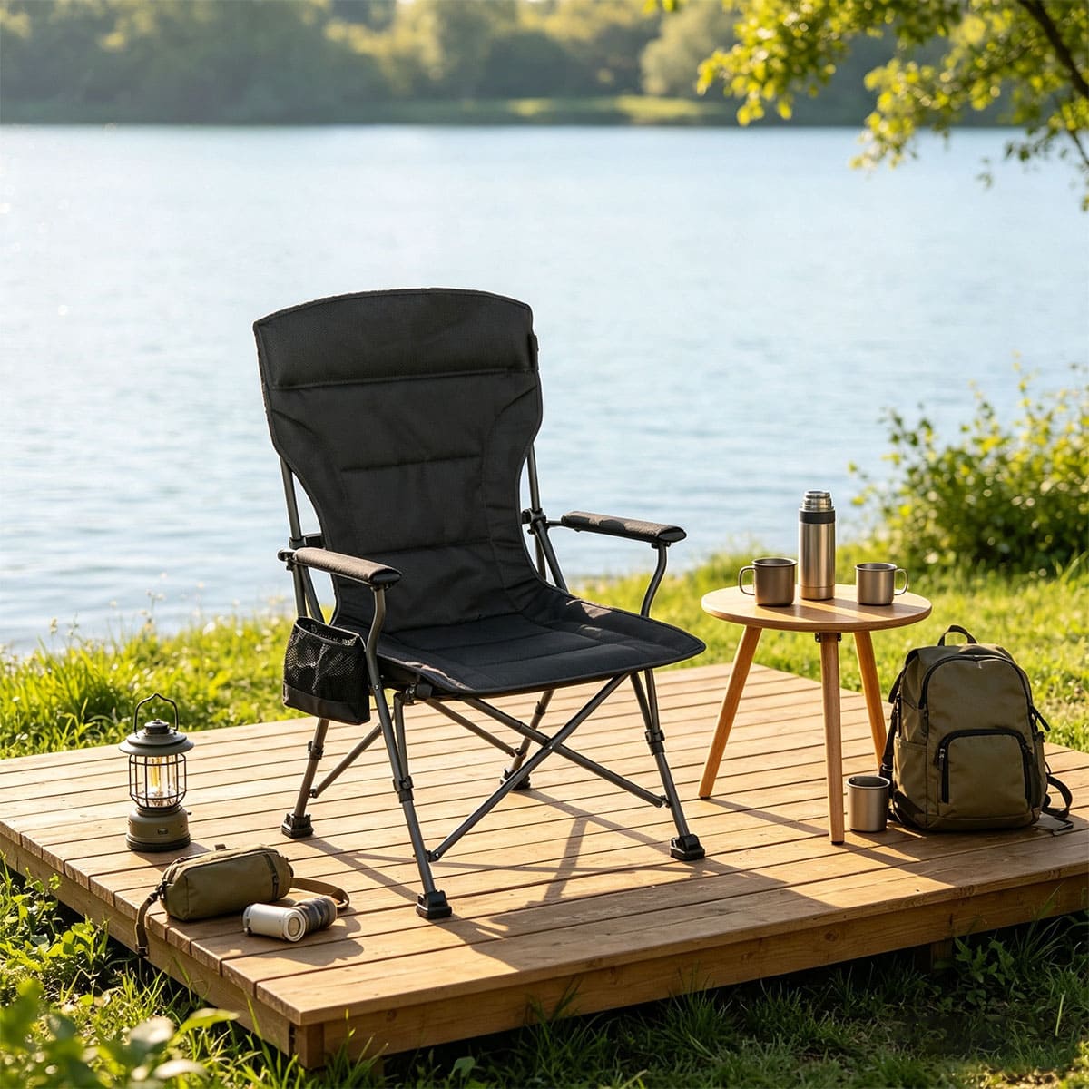 Round handle walking folding chair