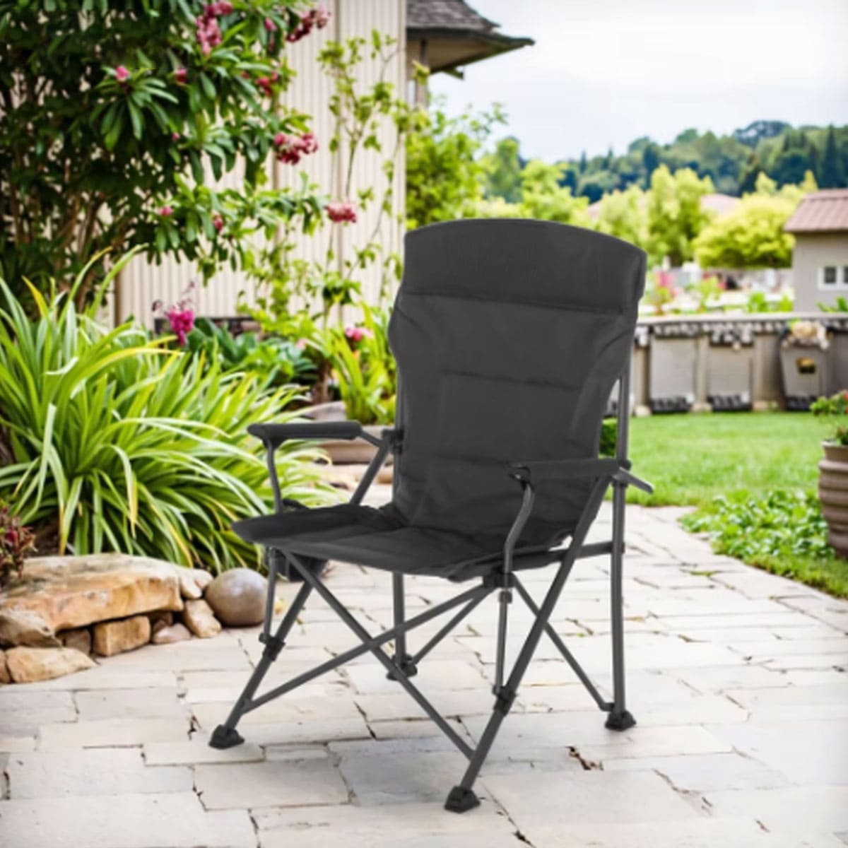 Round handle walking folding chair