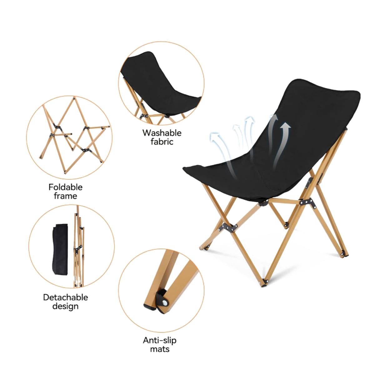 Wooden butterfly folding chair