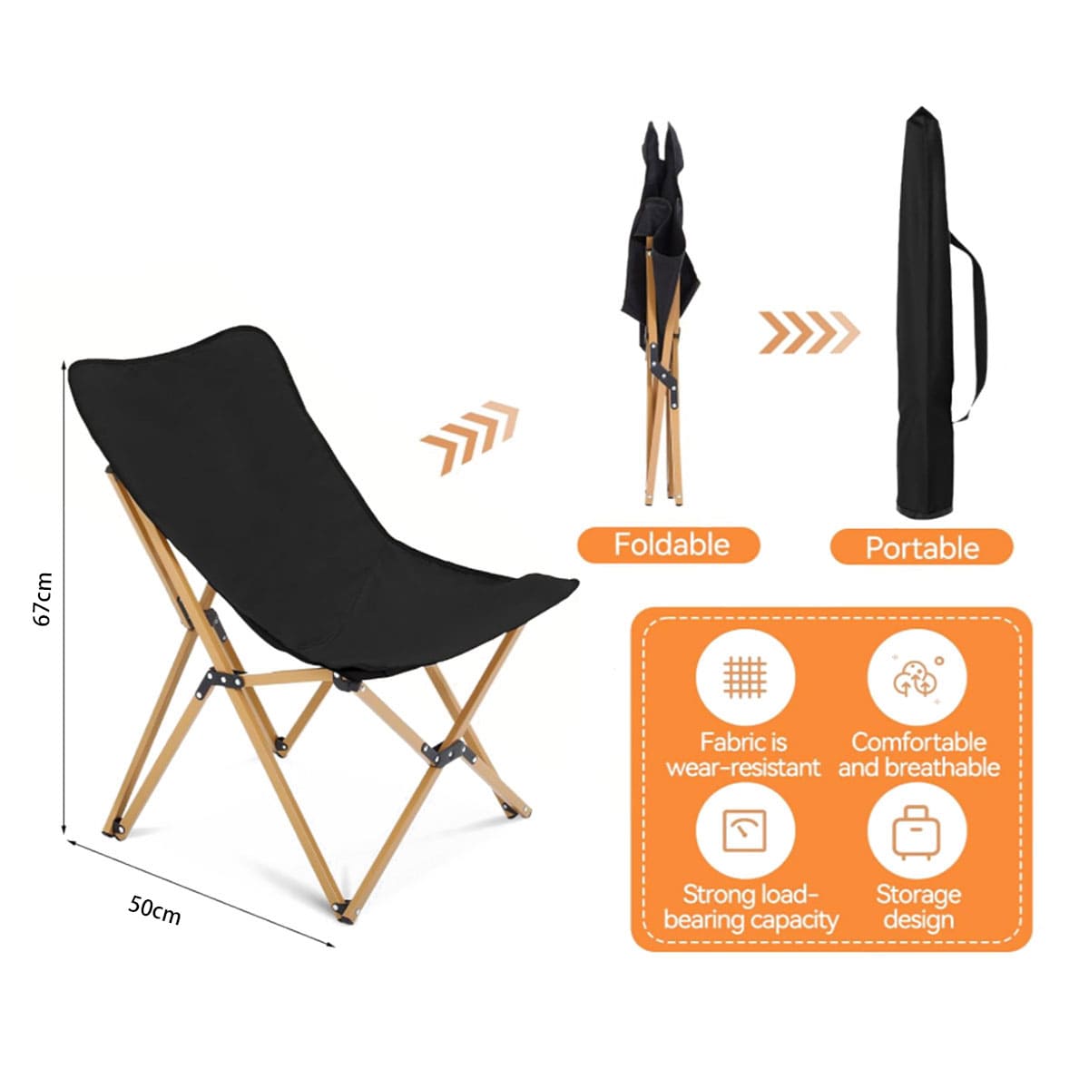 Wooden butterfly folding chair
