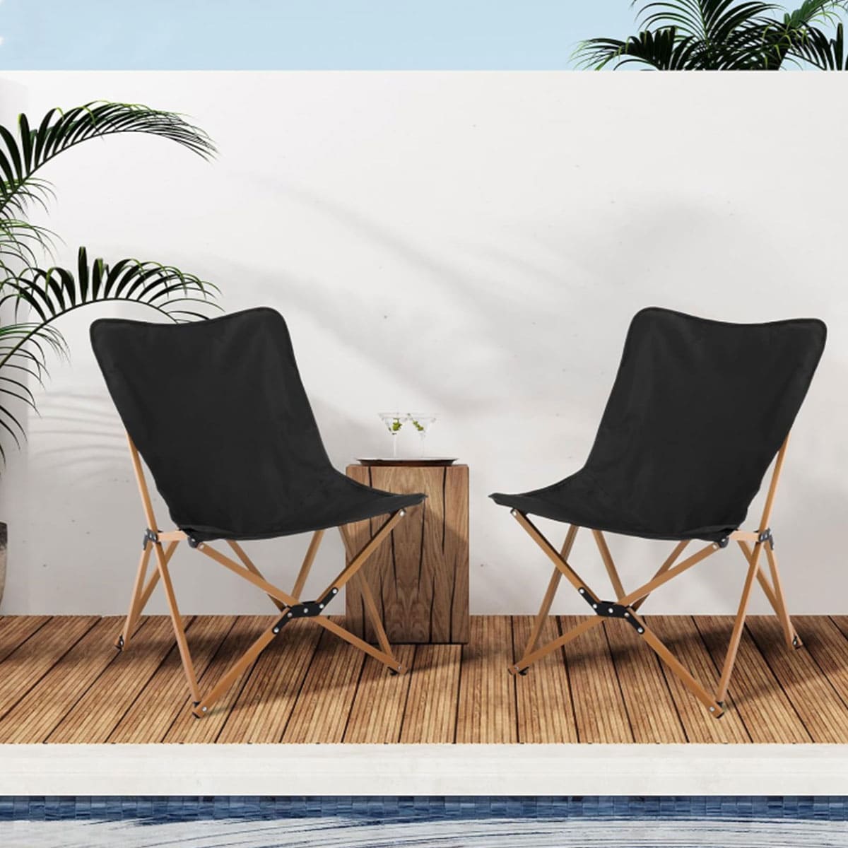 Wooden butterfly folding chair