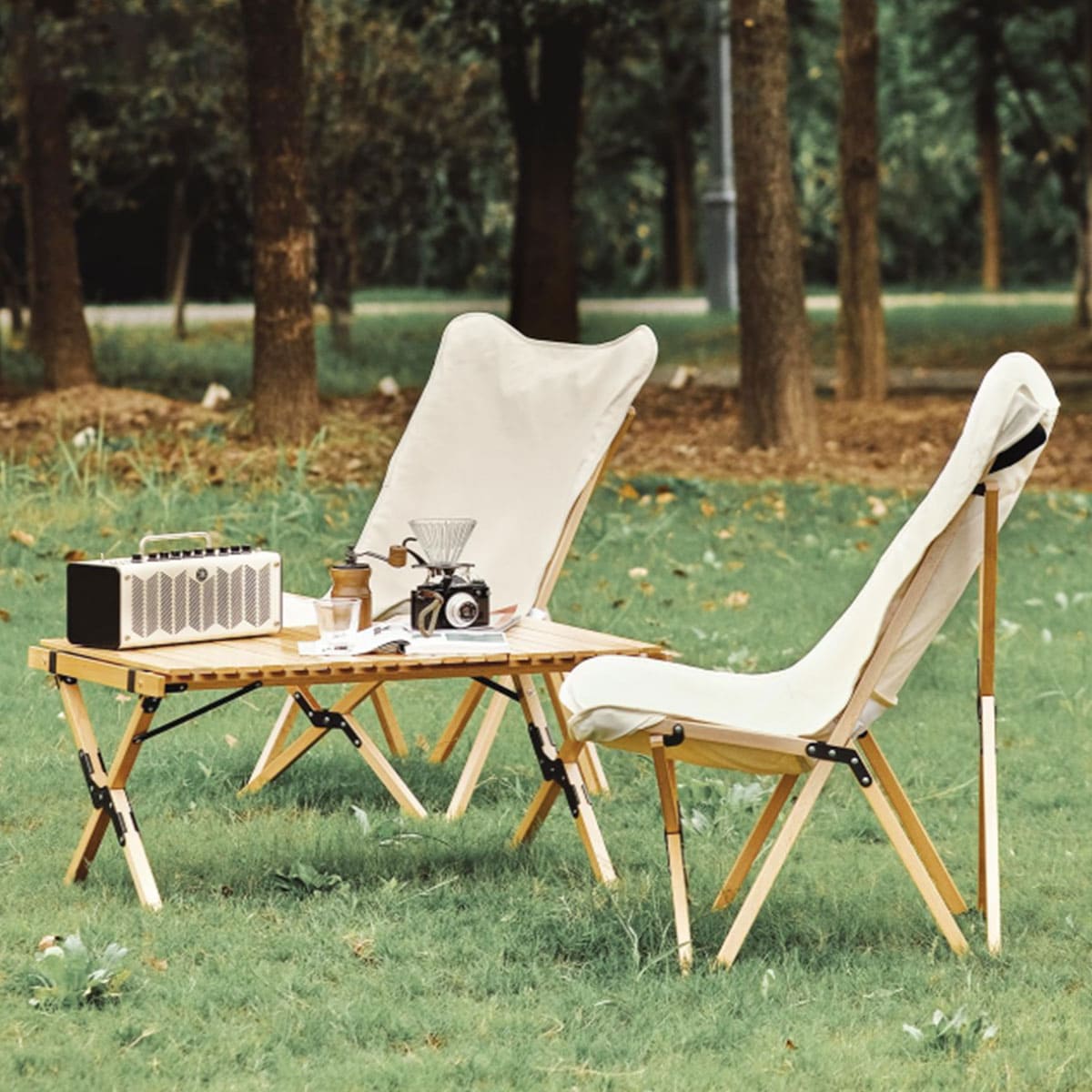Portable folding chair with outer bag