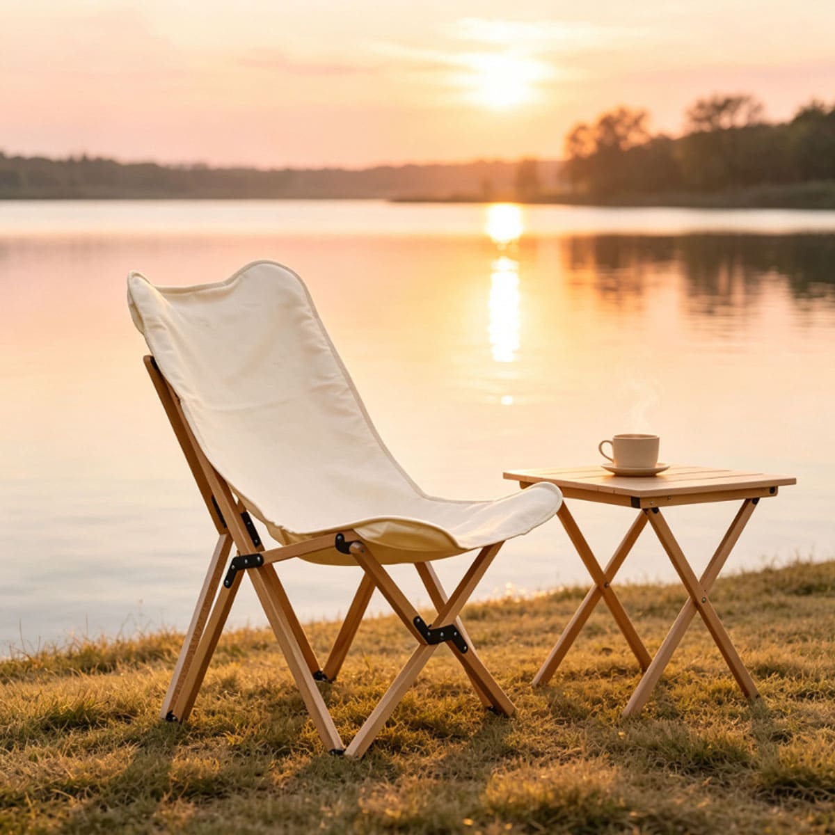 Portable folding chair with outer bag