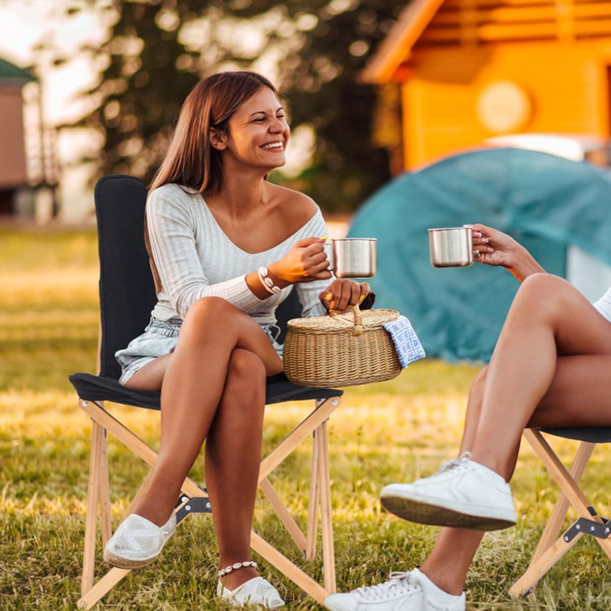 Outdoor butterfly lawn chair