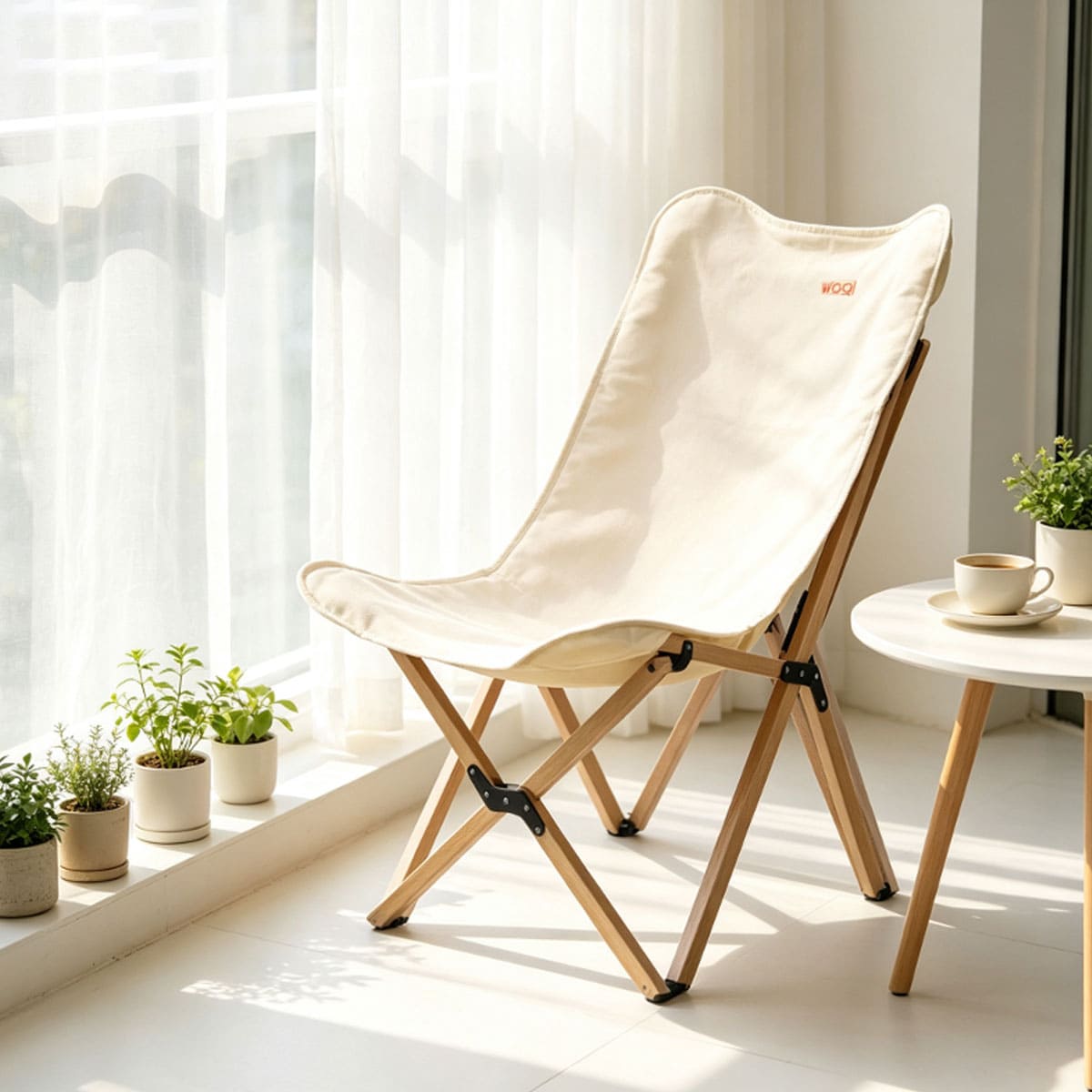 Portable folding chair with outer bag
