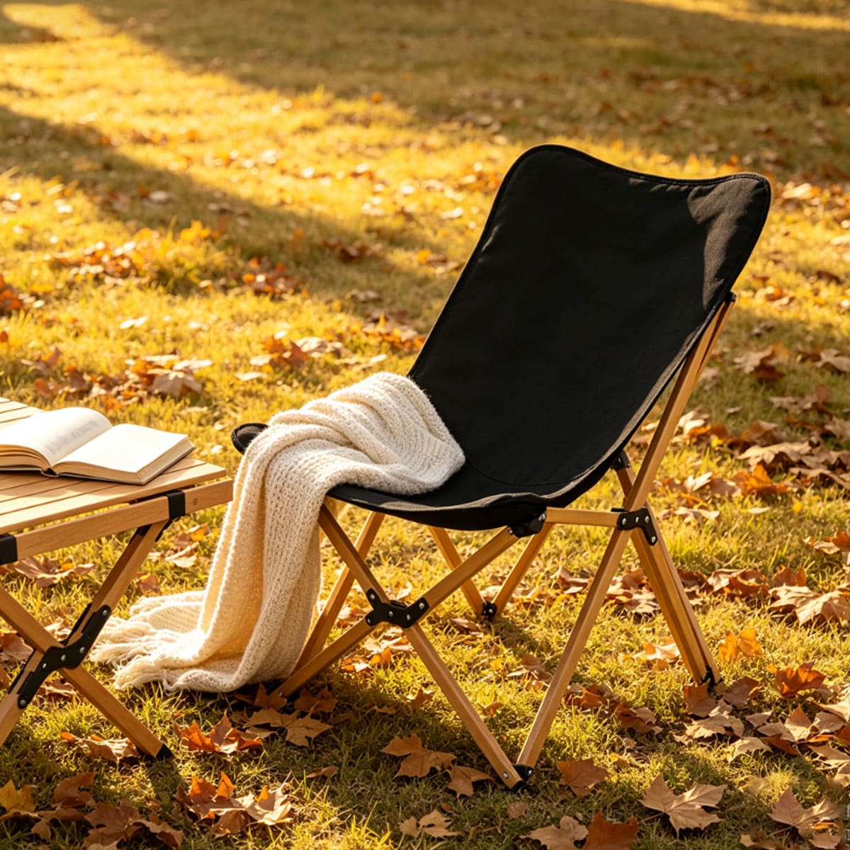 Wooden butterfly folding chair