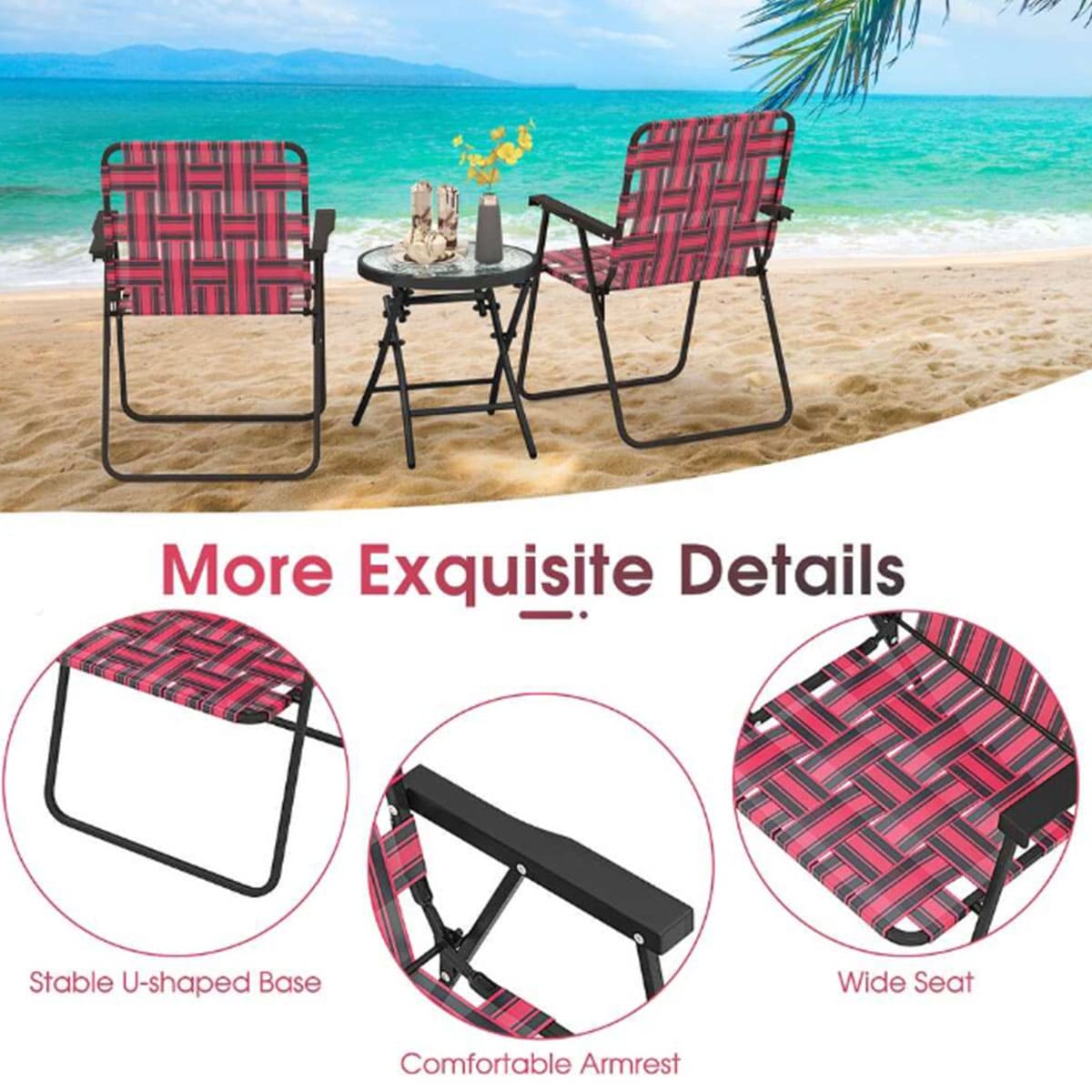 Folding lawn chair for adult terrace
