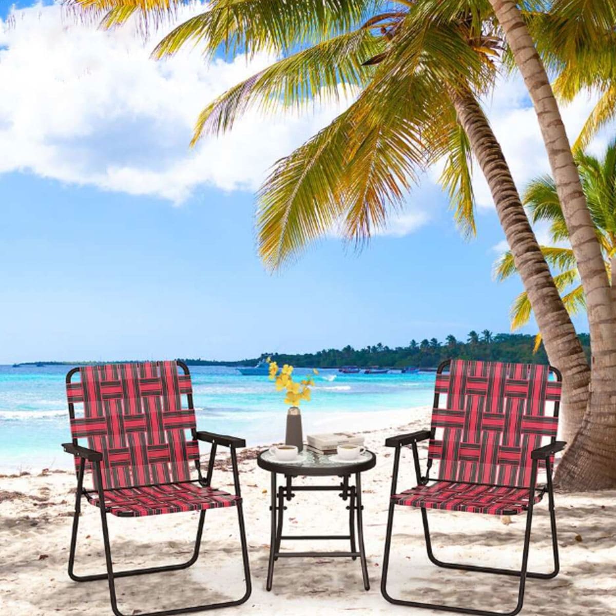 Folding lawn chair for adult terrace