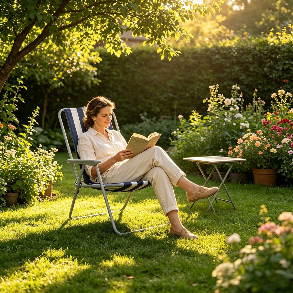 Outdoor Sun Lounger Reclining Garden Chair