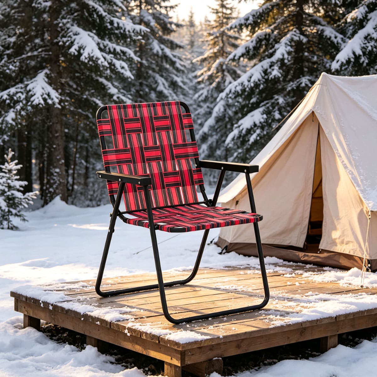 Folding lawn chair for adult terrace