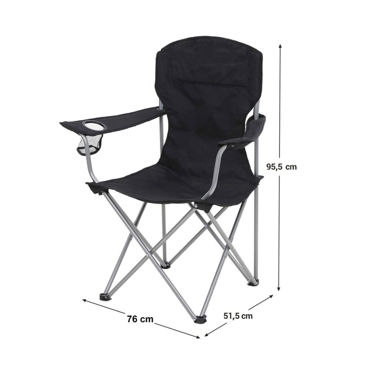 Camping Chair with Armrest Cup Holder