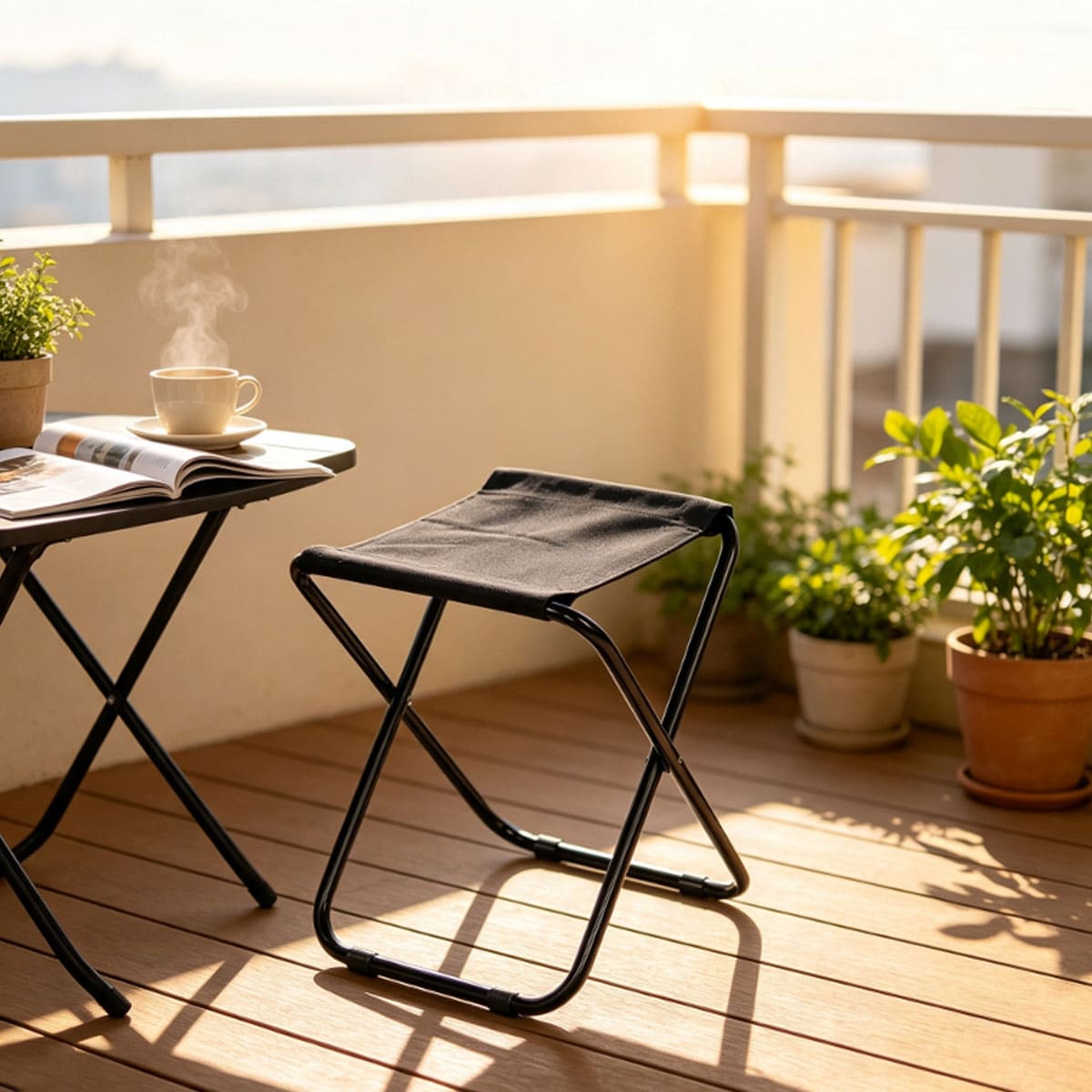 Lightweight compact folding stool