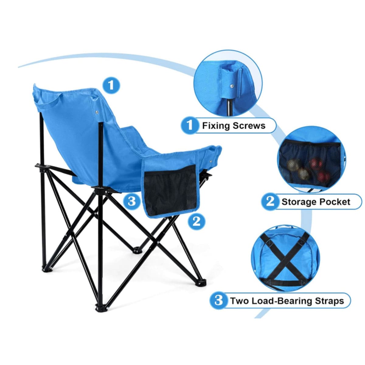 Folding Oxford Fabric Reinforced Chair