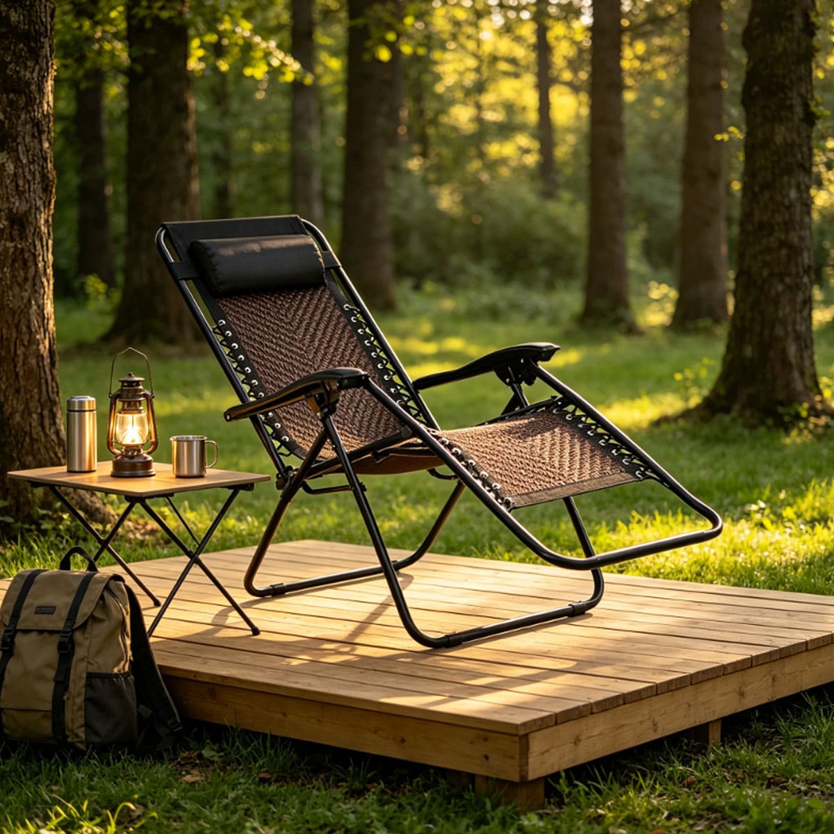 Rattan zero gravity chair recliner