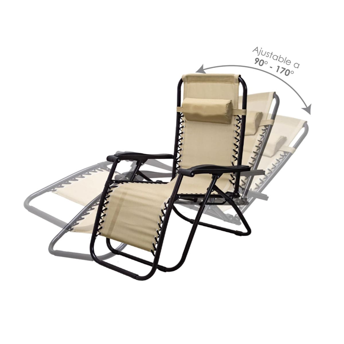 Multi-Position Folding Lounger Chair for Garden