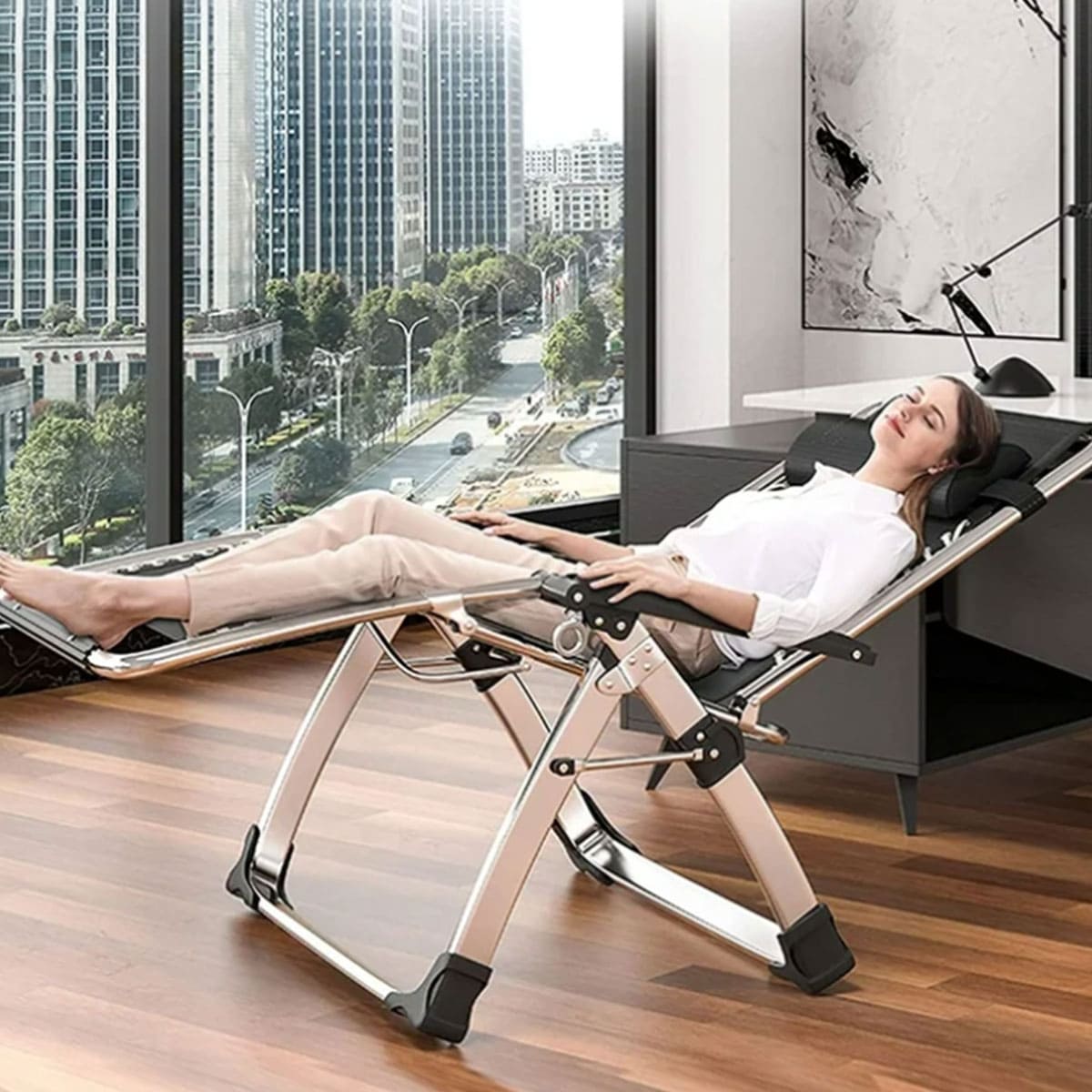 Portable Folding Lawn Recliner Chair
