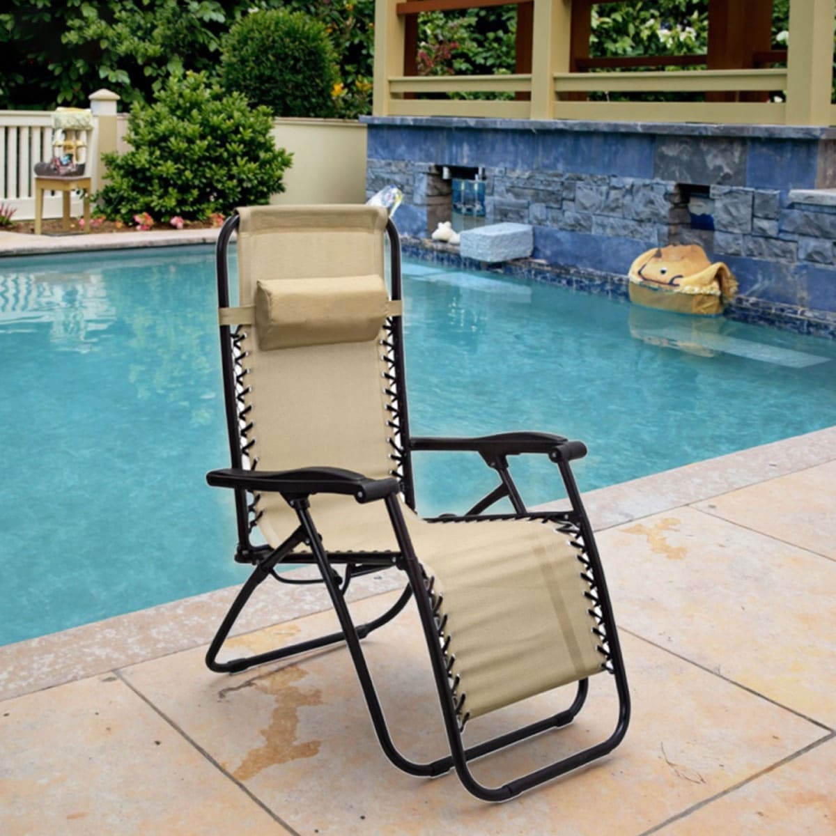 Multi-Position Folding Lounger Chair for Garden