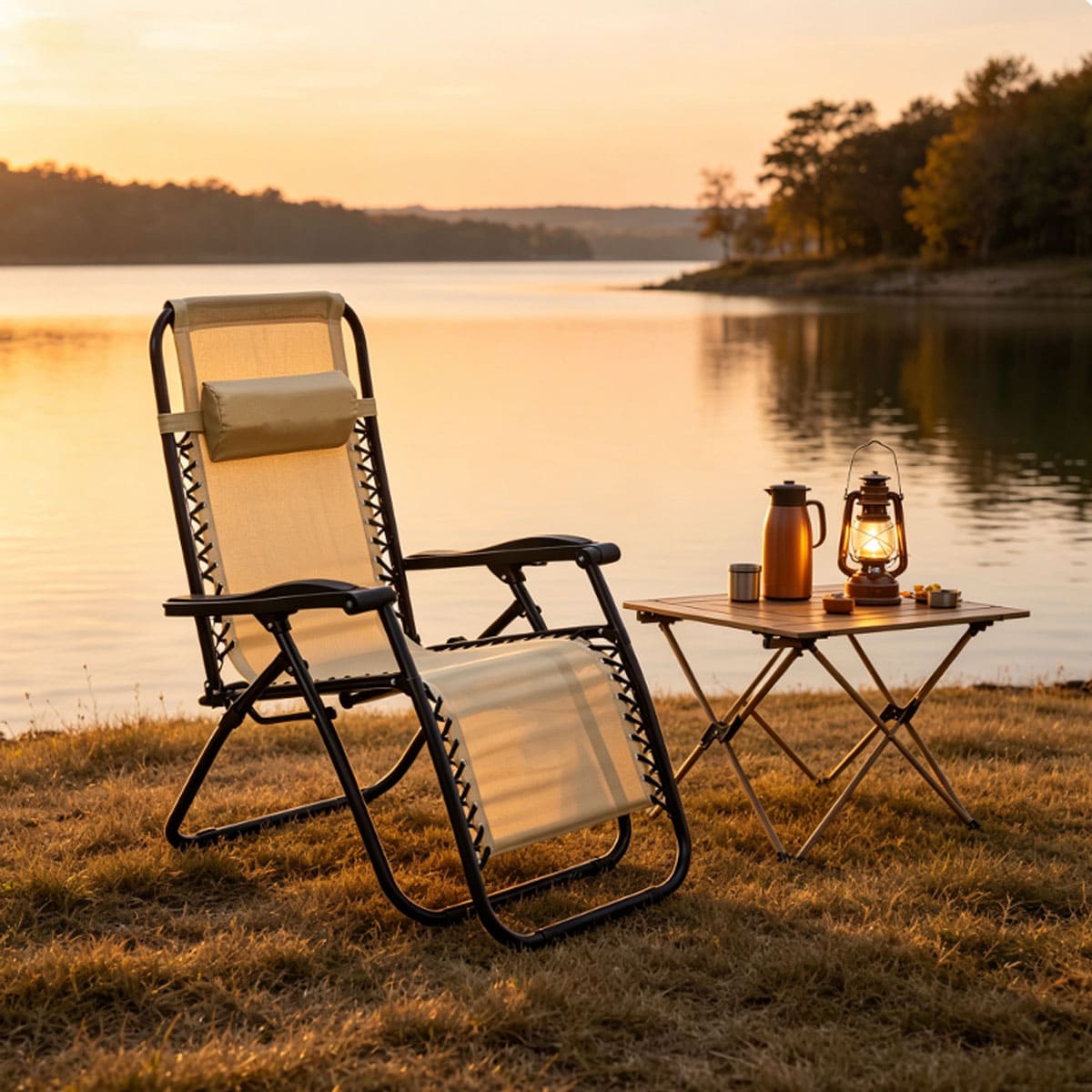 Multi-Position Folding Lounger Chair for Garden