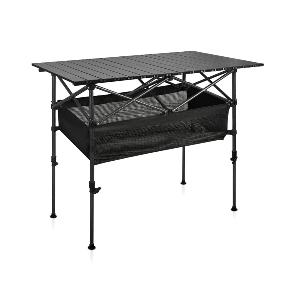 Folding table with adjustable height