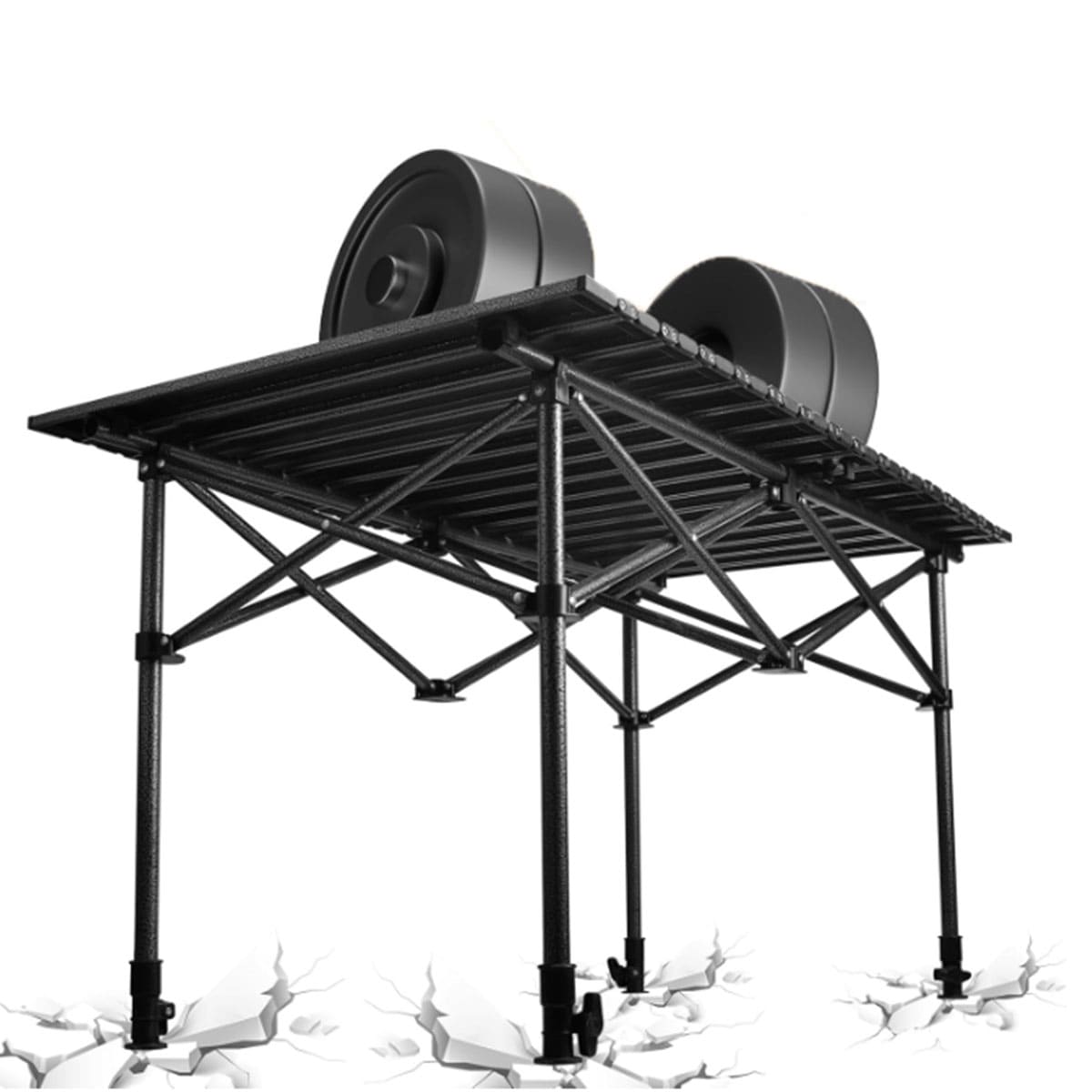 Folding table with adjustable height