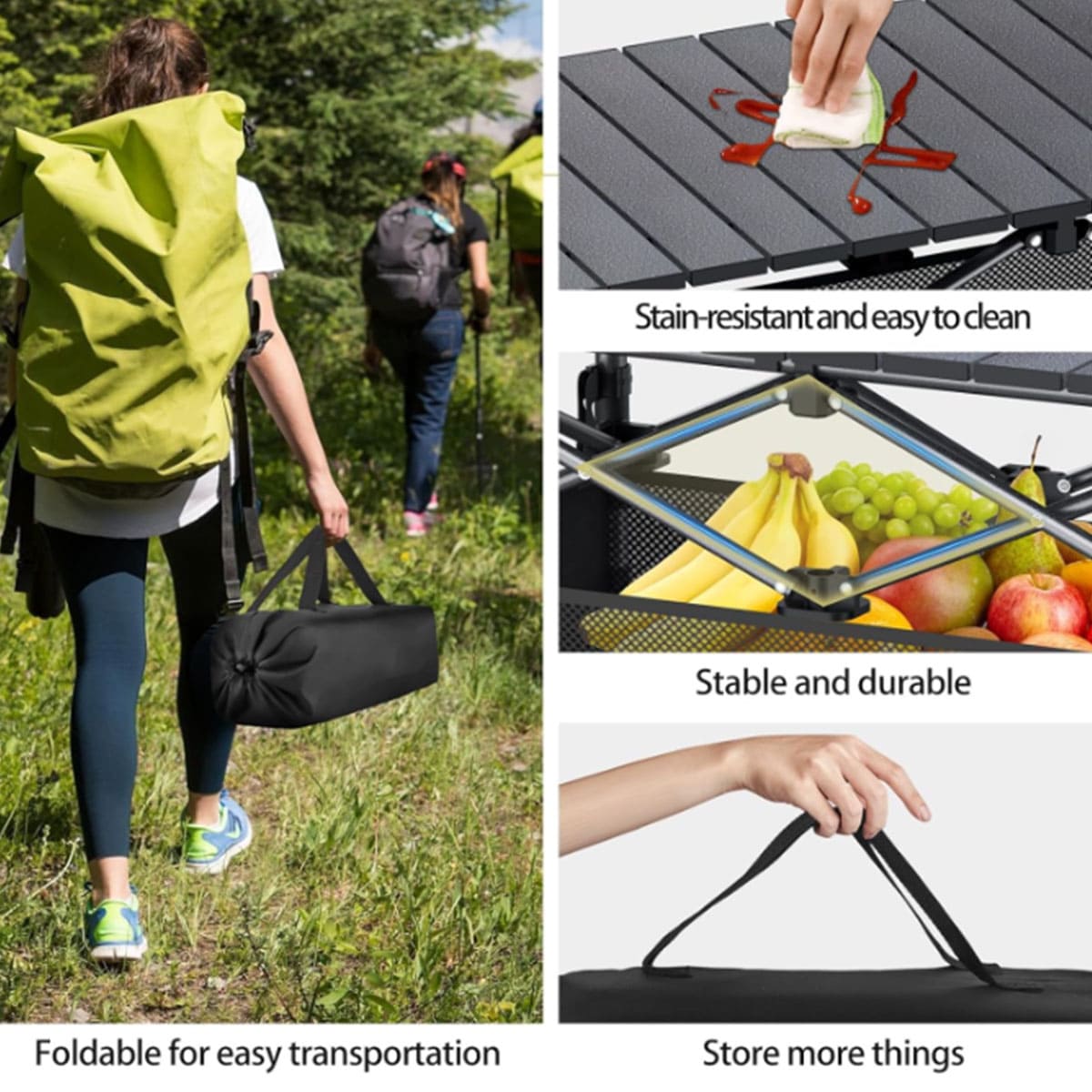 Aluminum alloy rollable folding table