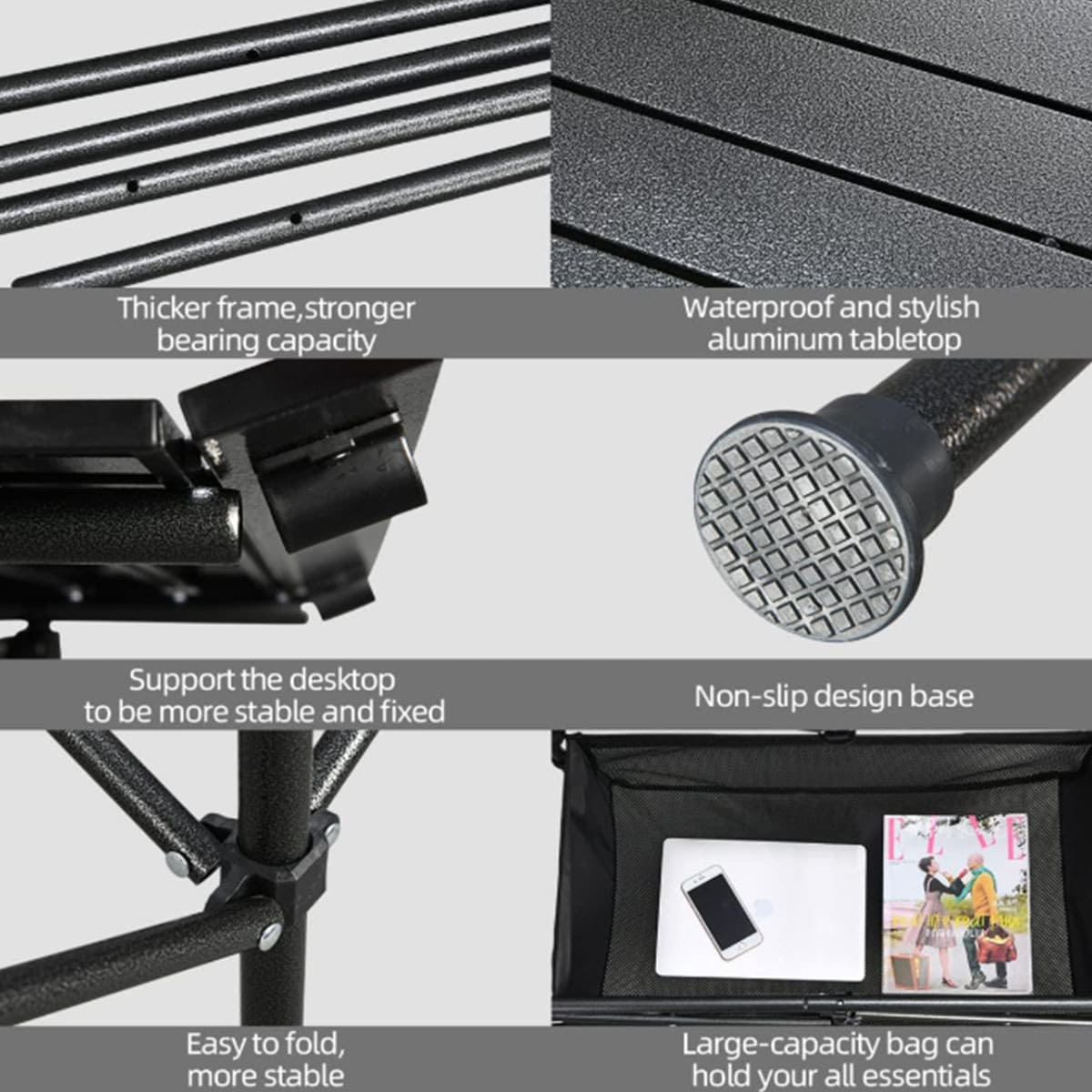 Outdoor multifunctional portable folding table