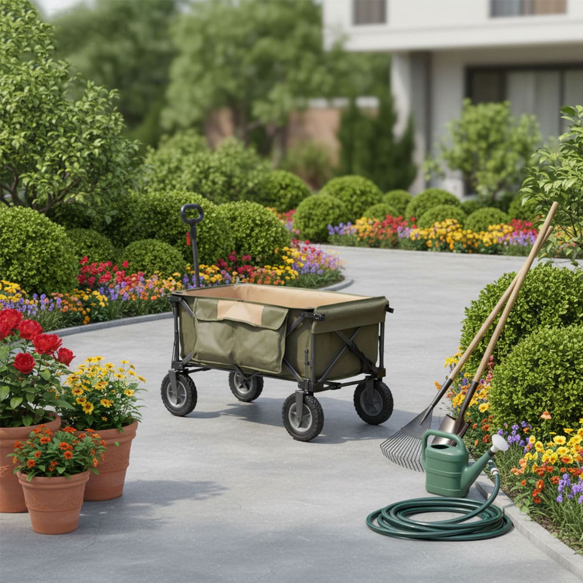Folding Utility Garden Cart Wagon for Sports